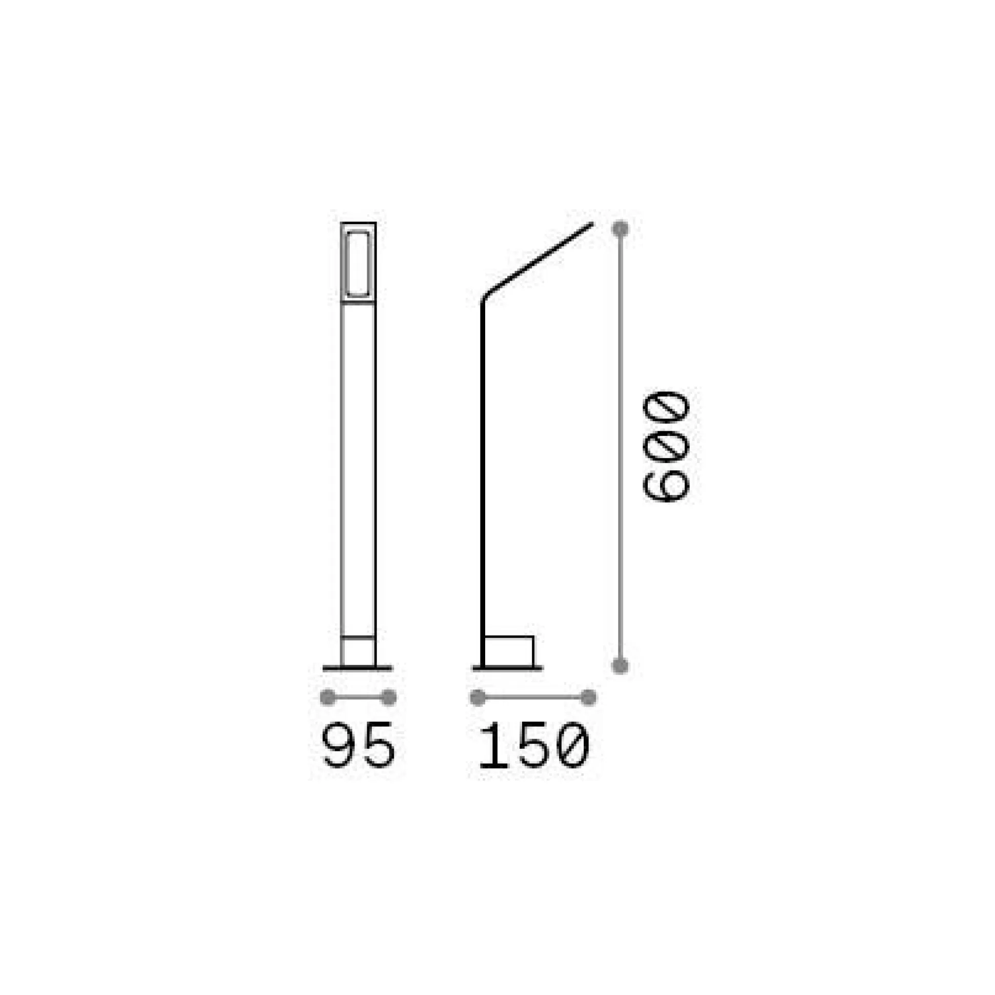 Dmora Lampade Outdoor<Ideal-Lux - Lampada outdoor AGOS PT H60 4000K COFFEE, 10 x 15 x h60 cm,