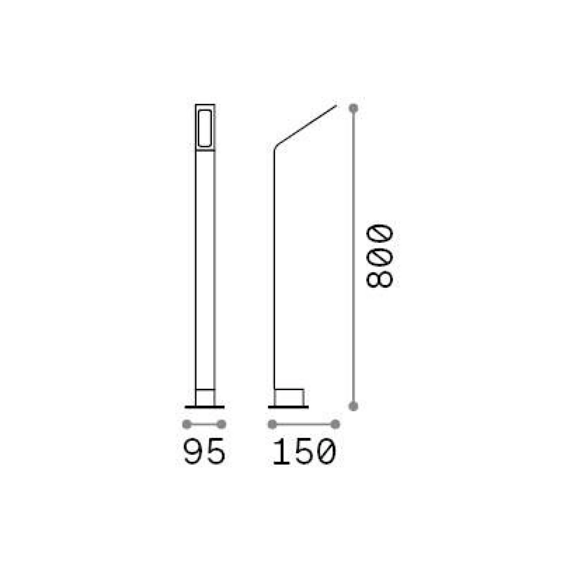 Dmora Lampade Outdoor<Ideal-Lux - Lampada outdoor AGOS PT H80 4000K COFFEE, 10 x 15 x h80 cm,