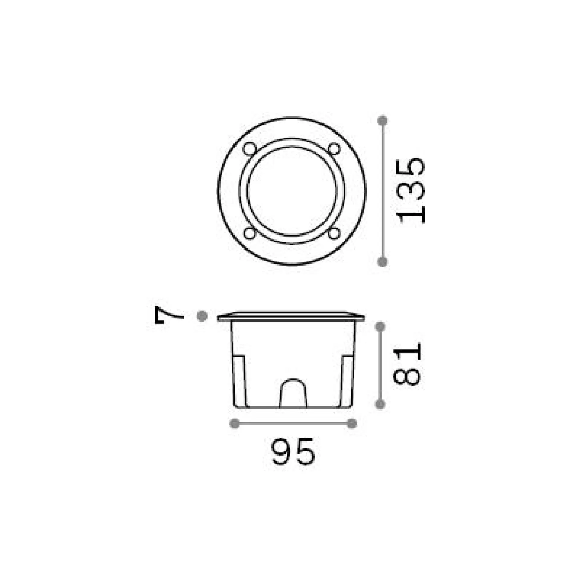 Dmora Lampade Outdoor<Ideal-Lux - Lampada outdoor AVENUE FI ROUND , Made in Italy, 14 x 14 x h8 cm,