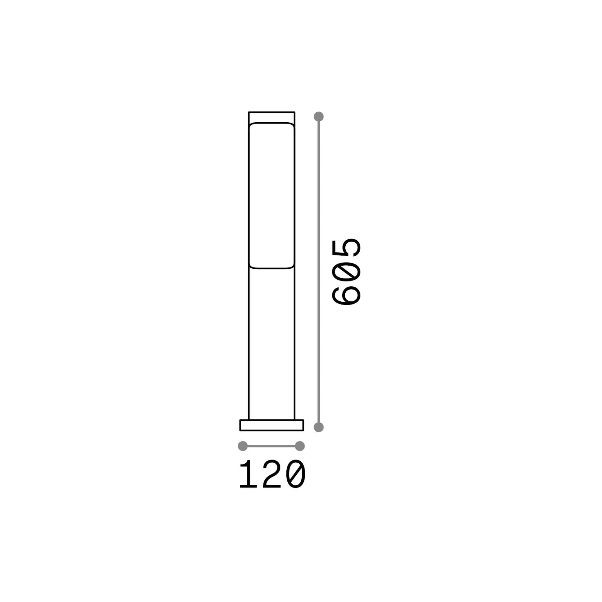 Dmora Lampade Outdoor<Ideal-Lux - Lampada outdoor ETERE PT 3000K, 12 x 12 x h61 cm,