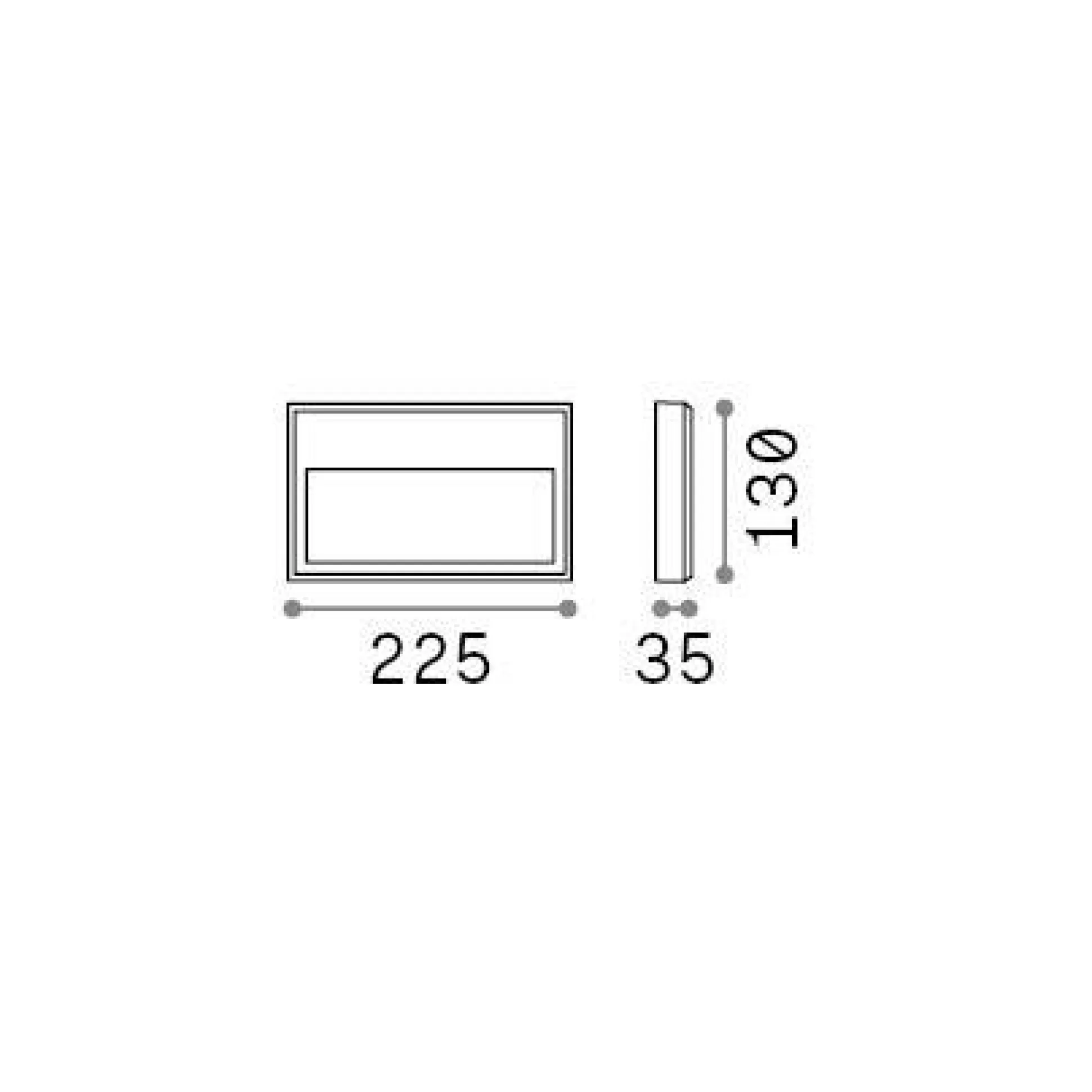 Dmora Lampade Outdoor<Ideal-Lux - Lampada outdoor FEBE-1 AP 4000K, 23 x 13 x h3 cm,