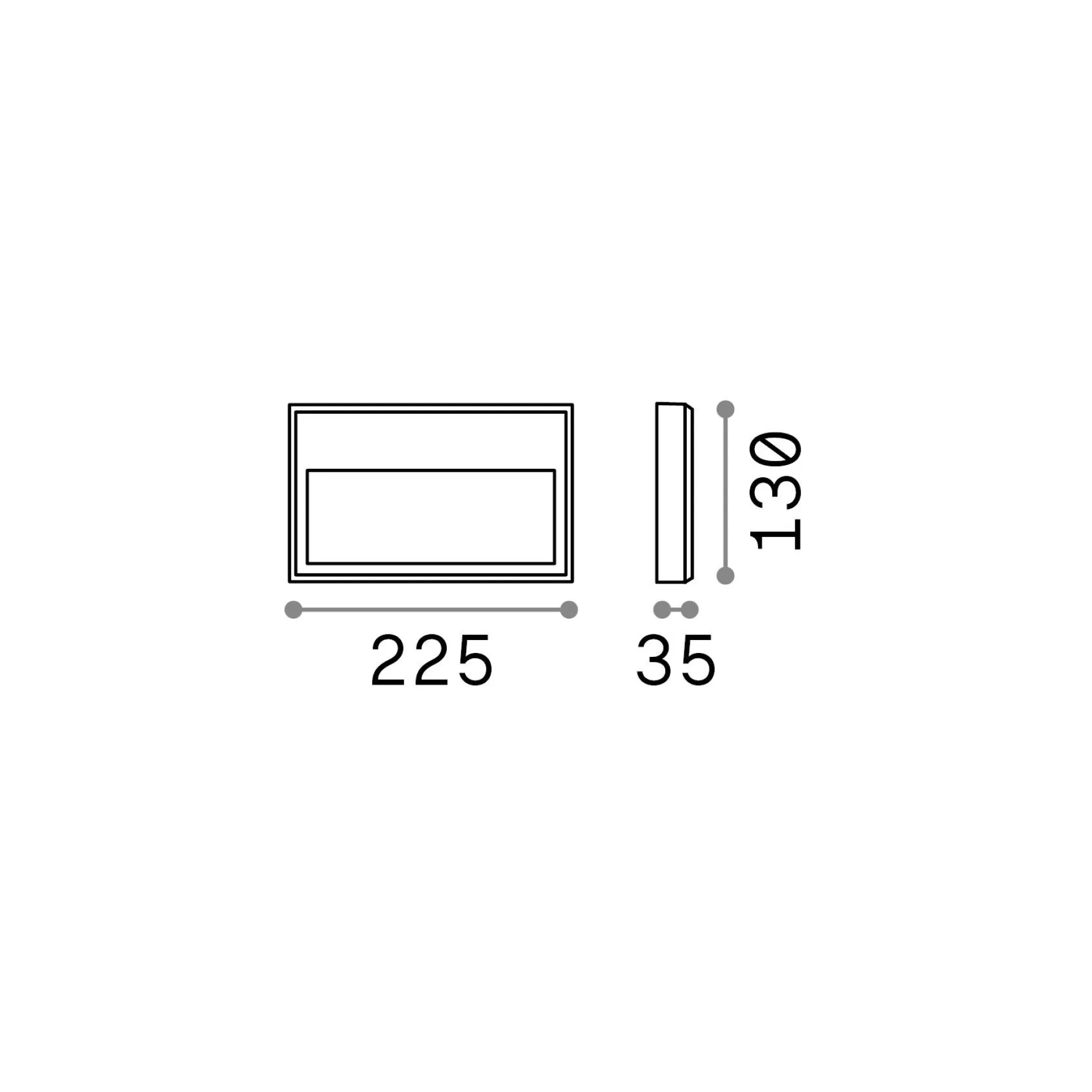 Dmora Lampade Outdoor<Ideal-Lux - Lampada outdoor FEBE-1 AP 3000K, 23 x 13 x h3 cm,