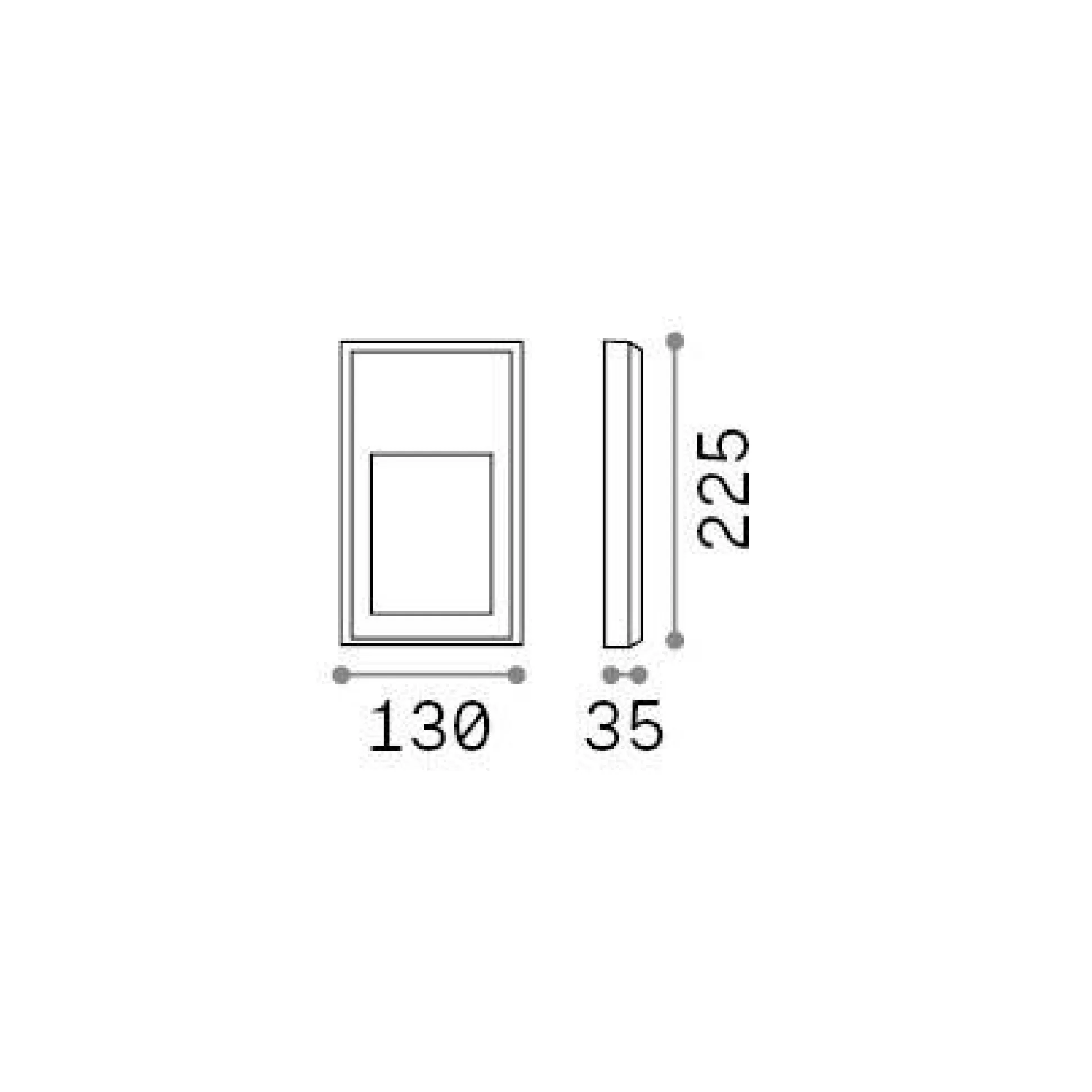 Dmora Lampade Outdoor<Ideal-Lux - Lampada outdoor FEBE-2 AP 4000K, 13 x 23 x h3 cm,