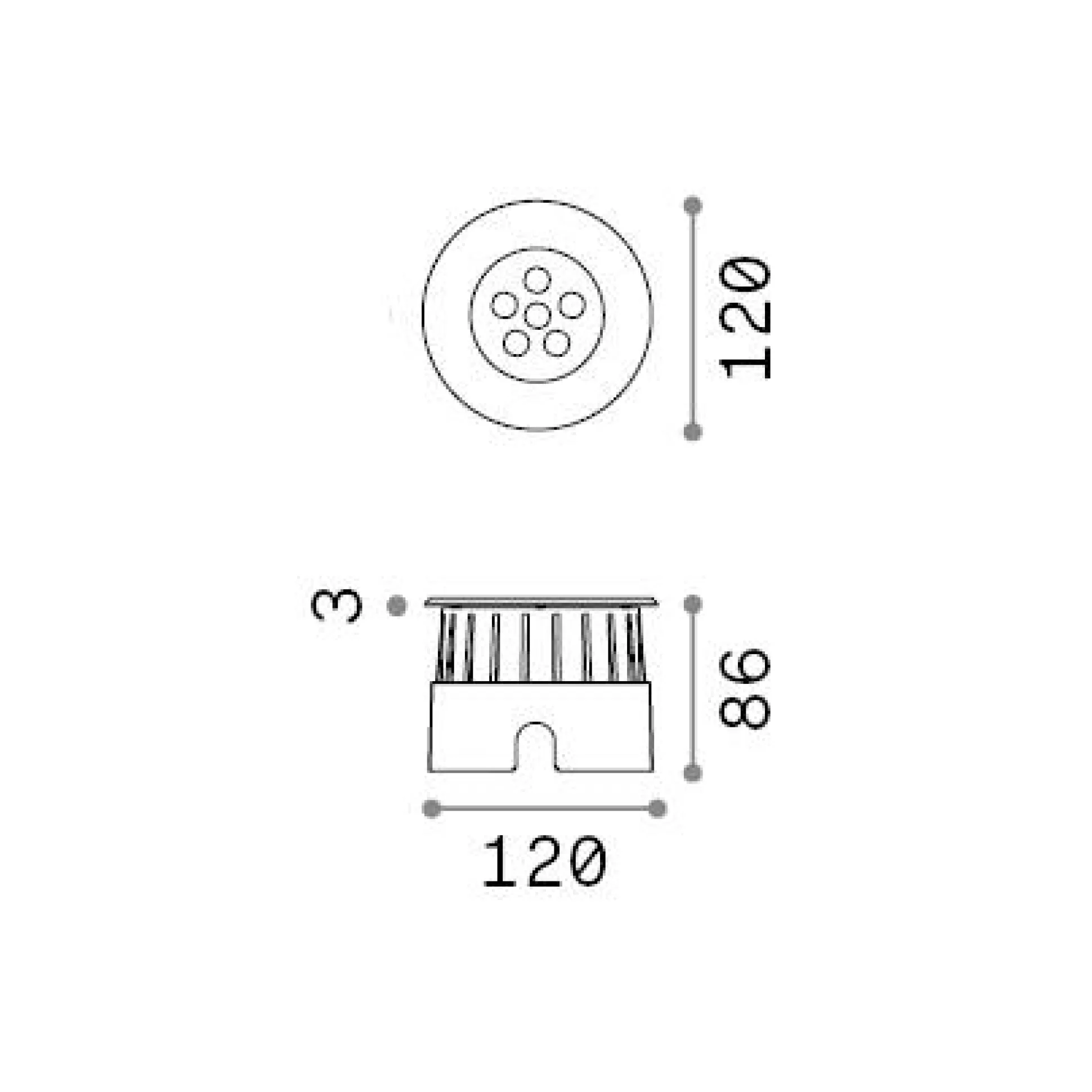 Dmora Lampade Outdoor<Ideal-Lux - Lampada outdoor FLOOR PT D12, 12 x 12 x h9 cm,