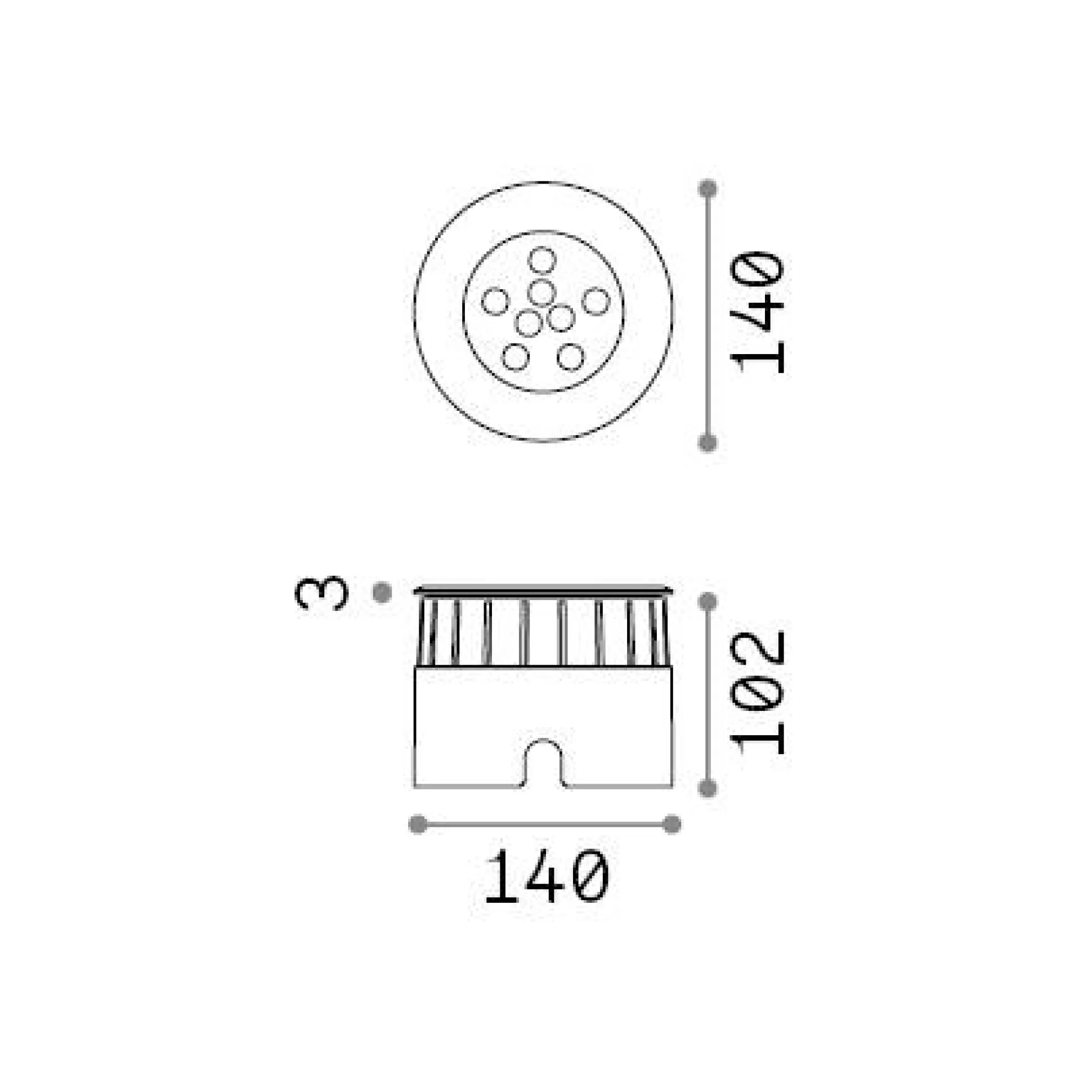 Dmora Lampade Outdoor<Ideal-Lux - Lampada outdoor FLOOR PT D14, 14 x 14 x h11 cm,