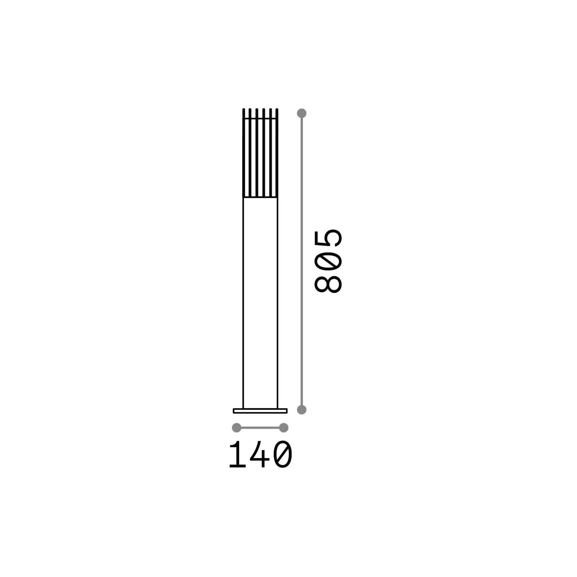 Dmora Lampade Outdoor<Ideal-Lux - Lampada outdoor MARTE PT1, 14 x 14 x h81 cm,