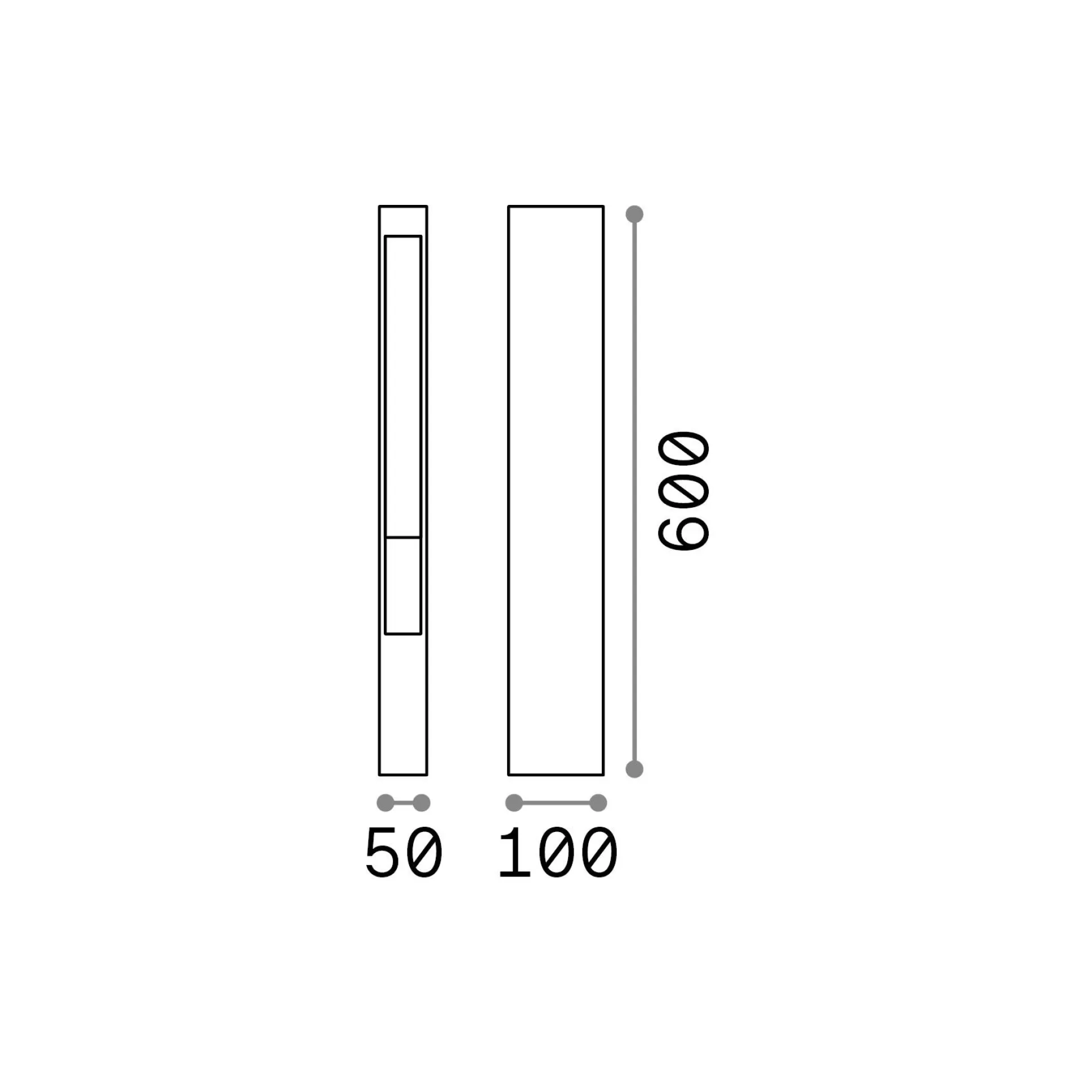 Dmora Lampade Outdoor<Ideal-Lux - Lampada outdoor MERCURIO PT1, 5 x 10 x h60 cm,
