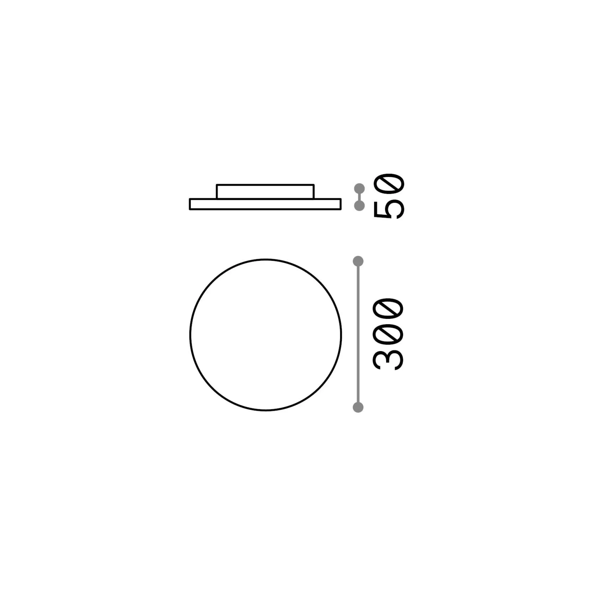 Dmora Lampade Outdoor<Ideal-Lux - Lampada outdoor MIB PL ROUND 4000K, 30 x 30 x h5 cm,