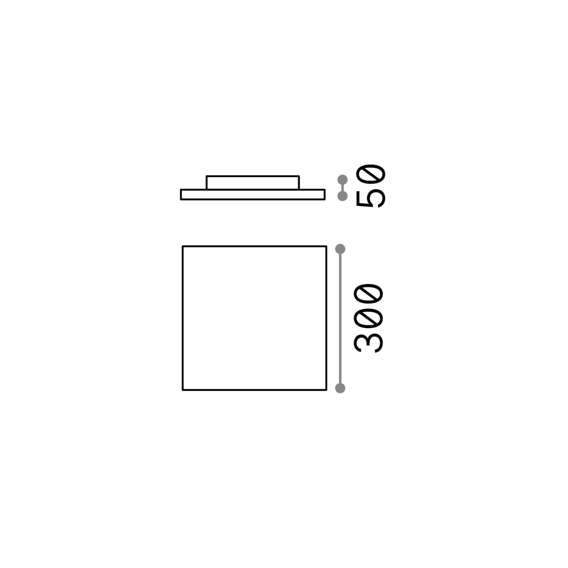 Dmora Lampade Outdoor<Ideal-Lux - Lampada outdoor MIB PL SQUARE 4000K, 30 x 30 x h5 cm,