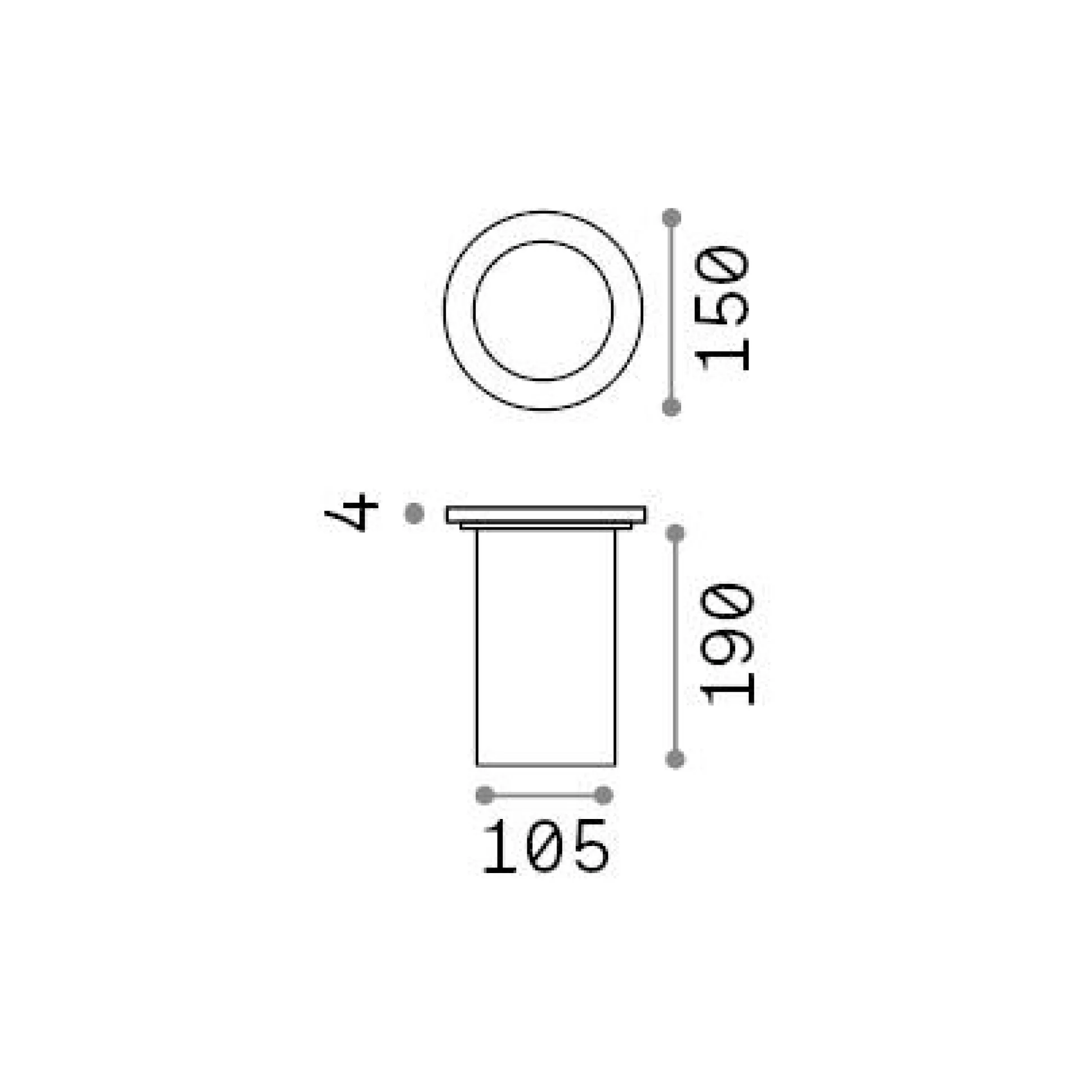Dmora Lampade Outdoor<Ideal-Lux - Lampada outdoor PARK PT ROUND MEDIUM, 15 x 15 x h20 cm,