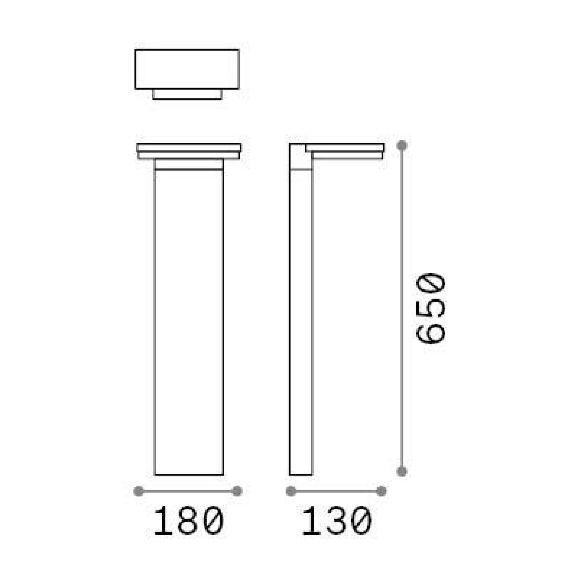 Dmora Lampade Outdoor<Ideal-Lux - Lampada outdoor PATH PT SQUARE 3000K, 18 x 13 x h65 cm,