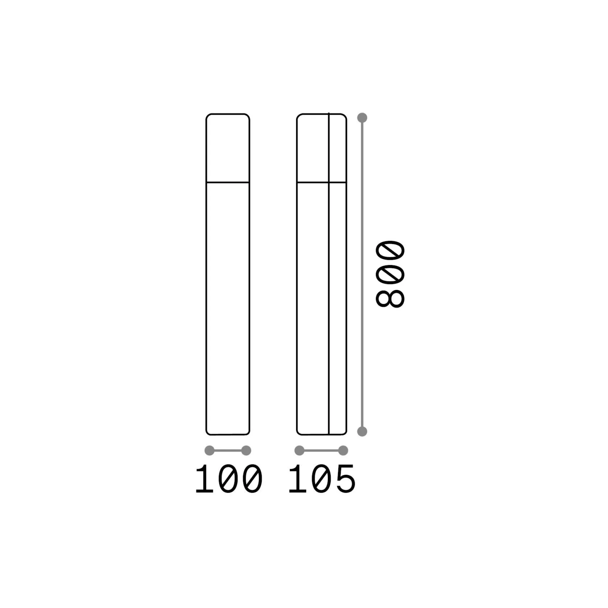 Dmora Lampade Outdoor<Ideal-Lux - Lampada outdoor PULSAR PT1 , 11 x 10 x h80 cm,