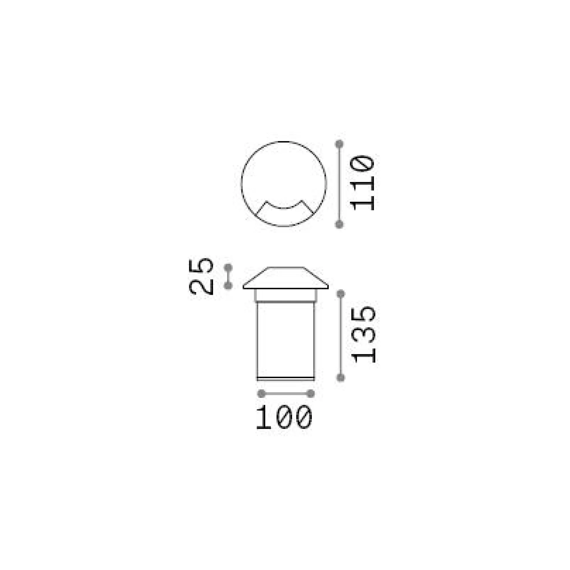 Dmora Lampade Outdoor<Ideal-Lux - Lampada outdoor ROCKET-1 PT 4000K, 11 x 11 x h16 cm,