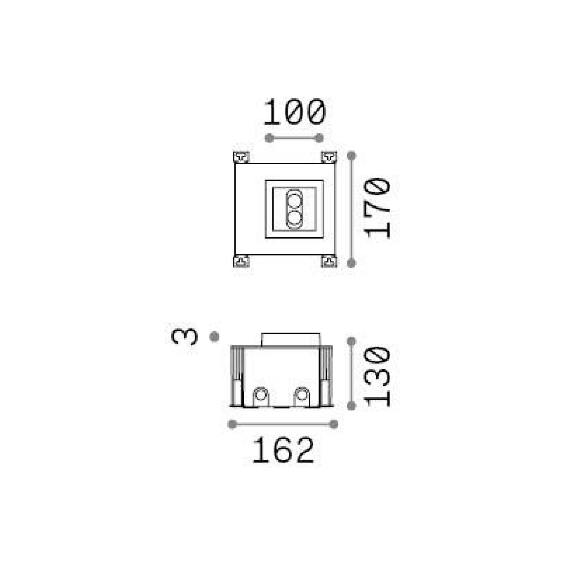 Dmora Lampade Outdoor<Ideal-Lux - Lampada outdoor TAURUS PT D10 ACCENT SQUARE, 16 x 17 x h13 cm,