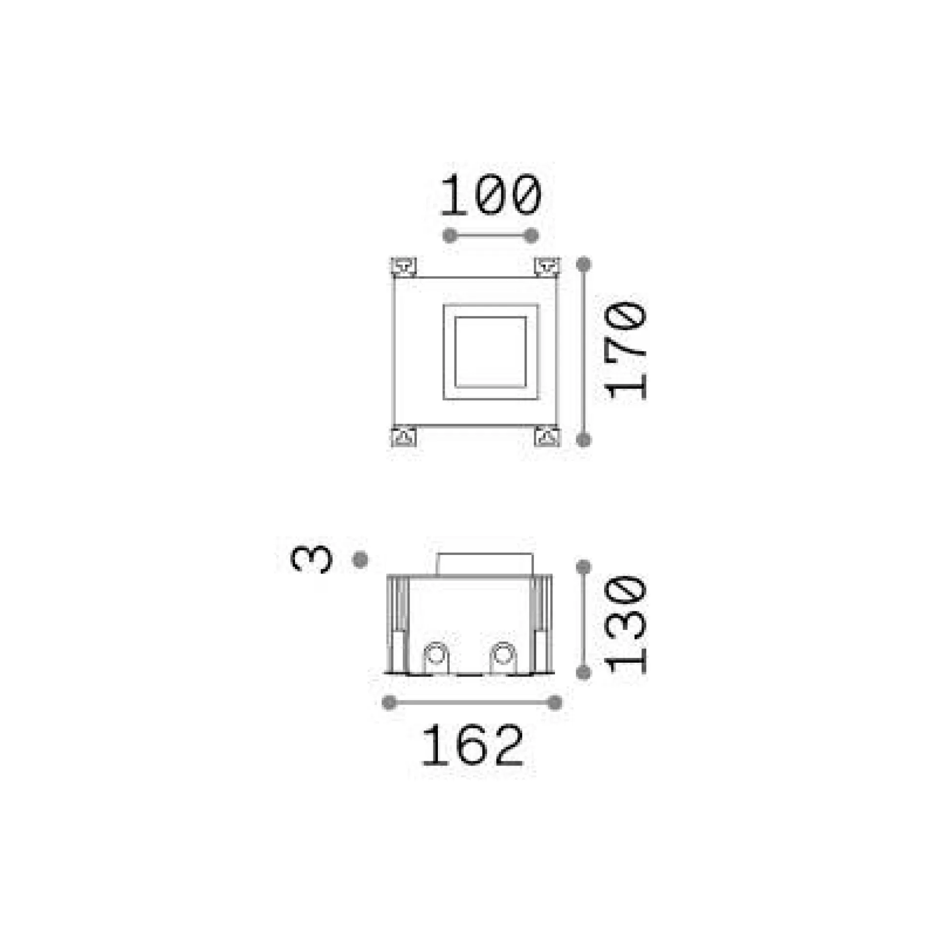 Dmora Lampade Outdoor<Ideal-Lux - Lampada outdoor TAURUS PT D10 WIDE SQUARE, 16 x 17 x h13 cm,