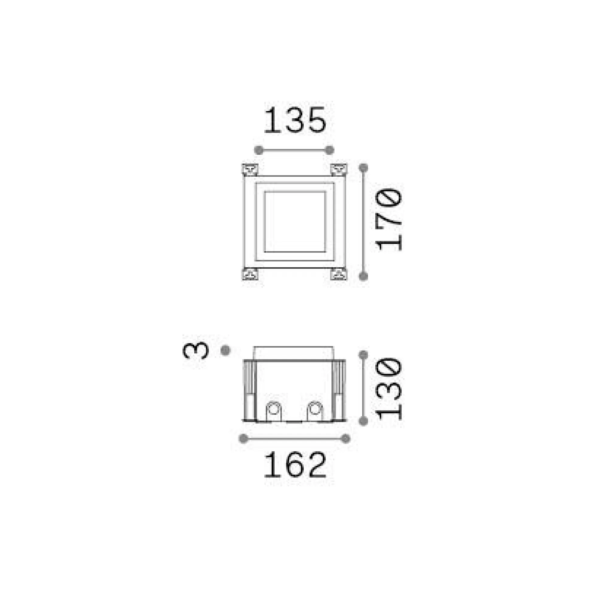 Dmora Lampade Outdoor<Ideal-Lux - Lampada outdoor TAURUS PT D13 WIDE SQUARE, 16 x 17 x h13 cm,