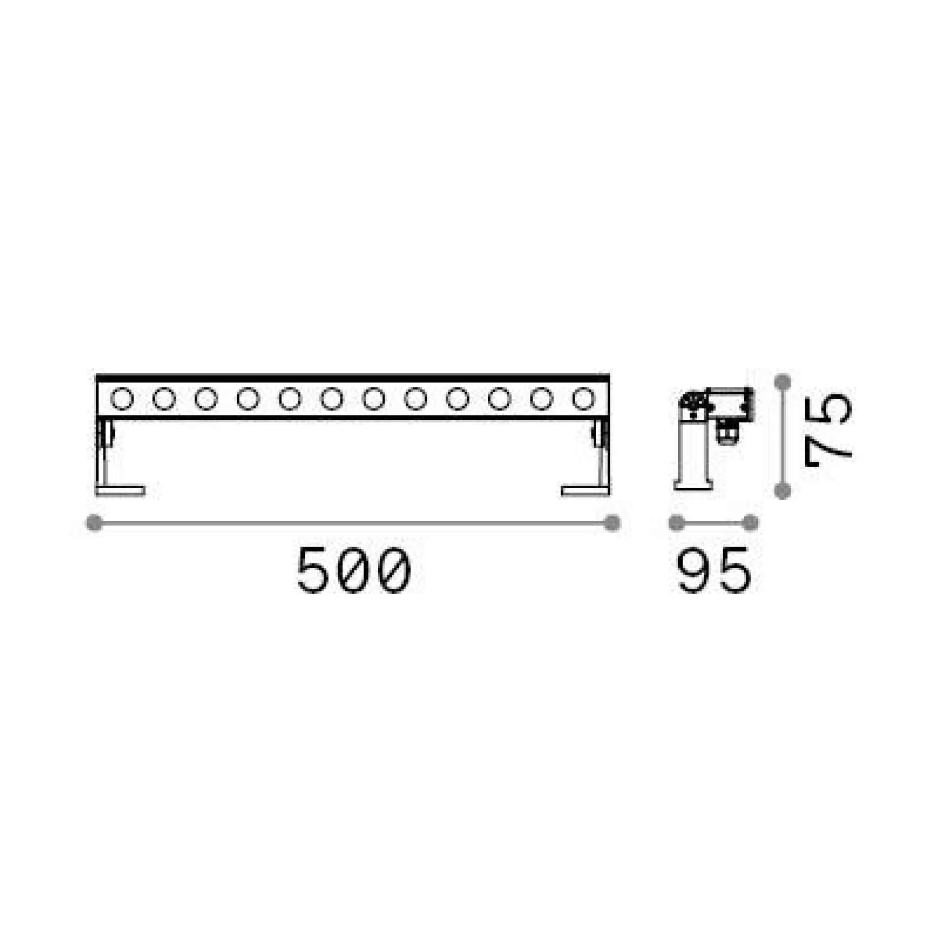 Dmora Lampade Outdoor<Ideal-Lux - Lampada outdoor THOR PR D050 3000K, 50 x 10 x h8 cm,