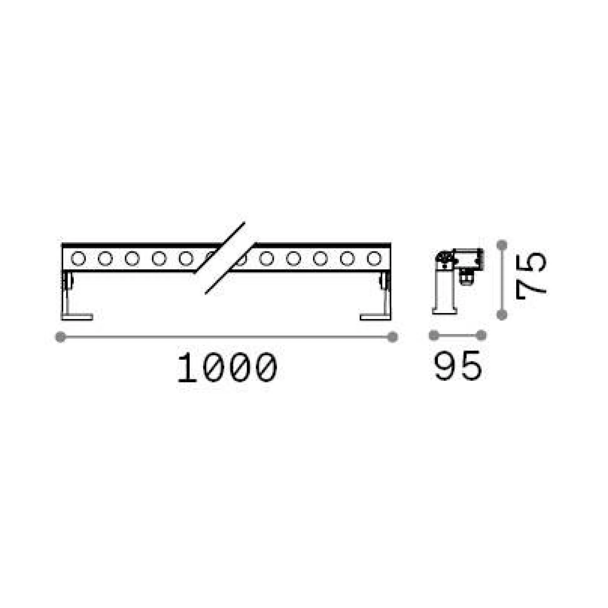Dmora Lampade Outdoor<Ideal-Lux - Lampada outdoor THOR PR D100 4000K, 100 x 10 x h8 cm,