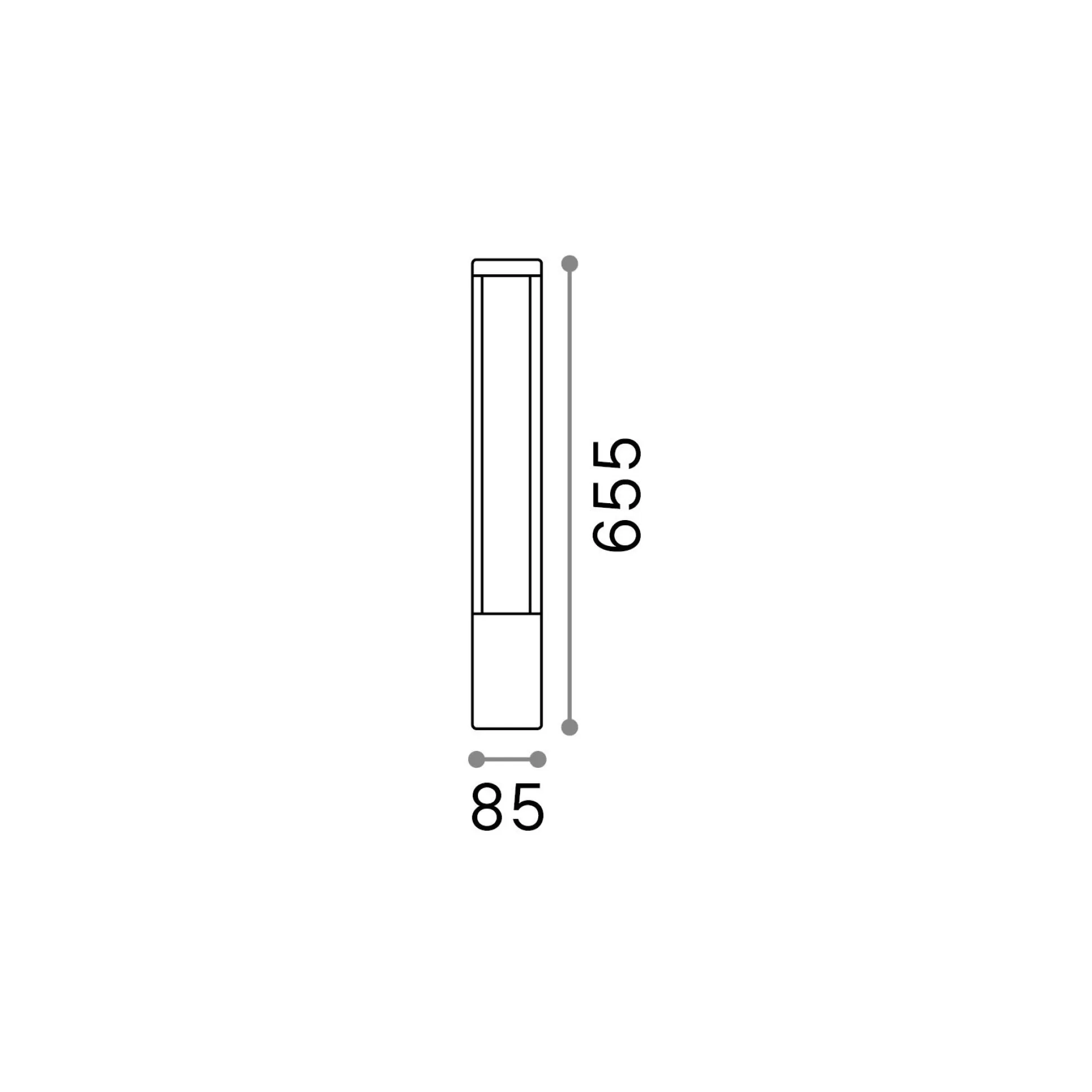 Dmora Lampade Outdoor<Ideal-Lux - Lampada outdoor TIFONE PT H65, 9 x 9 x h66 cm,