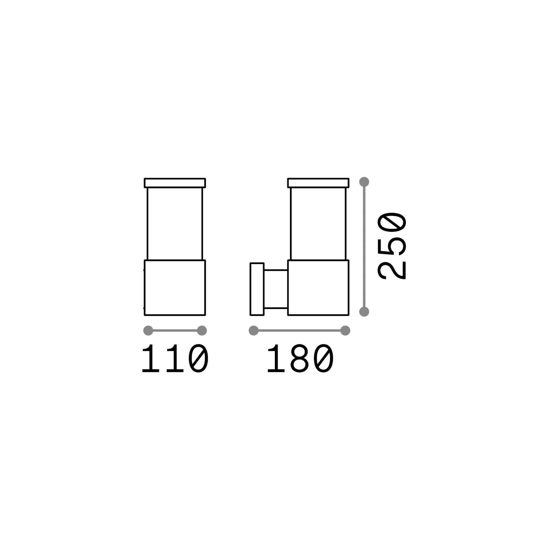 Dmora Lampade Outdoor<Ideal-Lux - Lampada outdoor TRONCO AP1 , 11 x 25 x h18 cm,