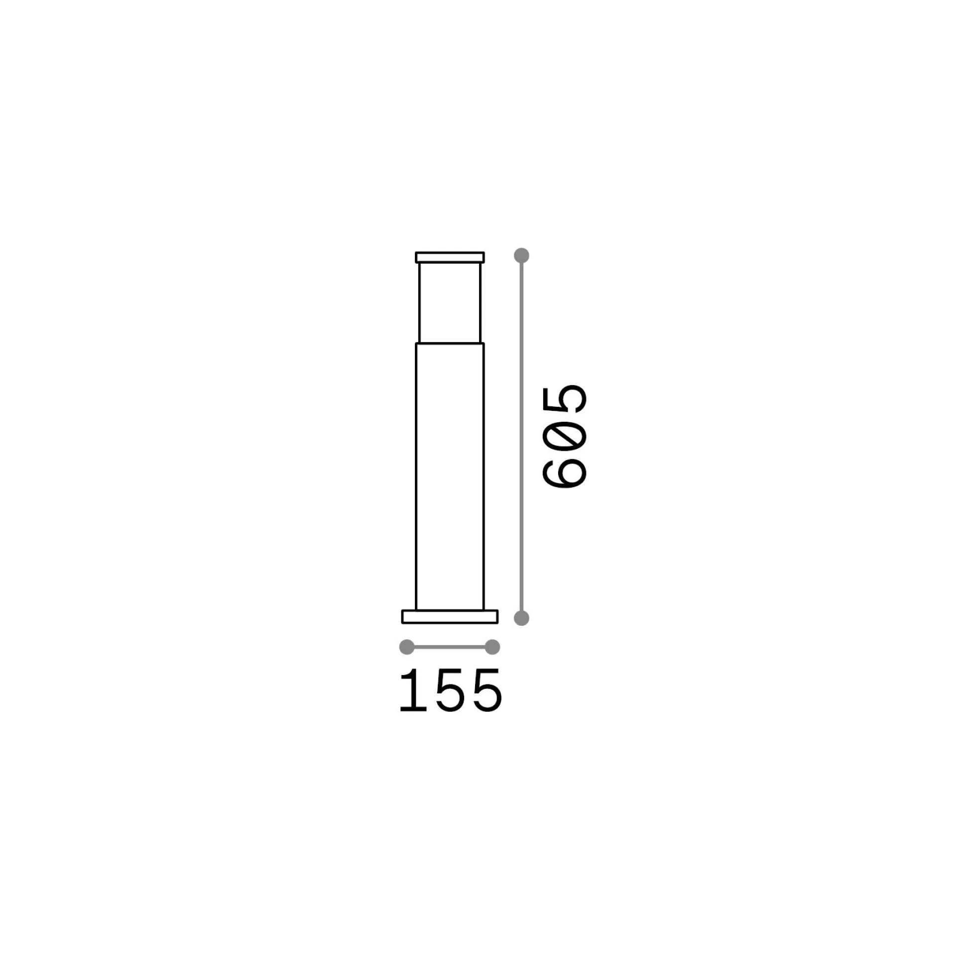 Dmora Lampade Outdoor<Ideal-Lux - Lampada outdoor TRONCO PT1 H60 , 16 x 16 x h61 cm,