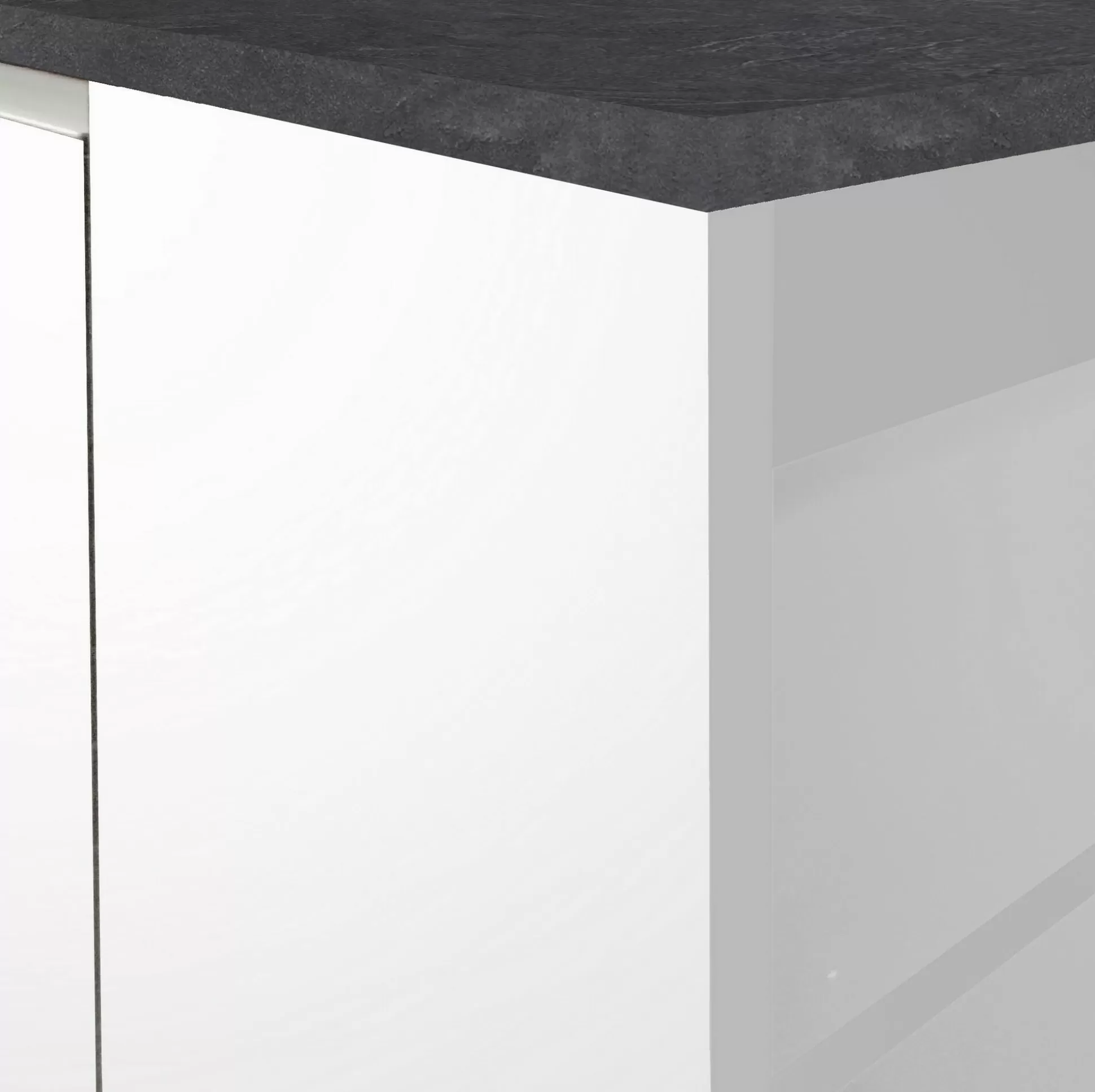 Dmora Mobili Dispensa<Isola da cucina Tartaro, 155x90h90 cm, Bianco lucido e Ardesia