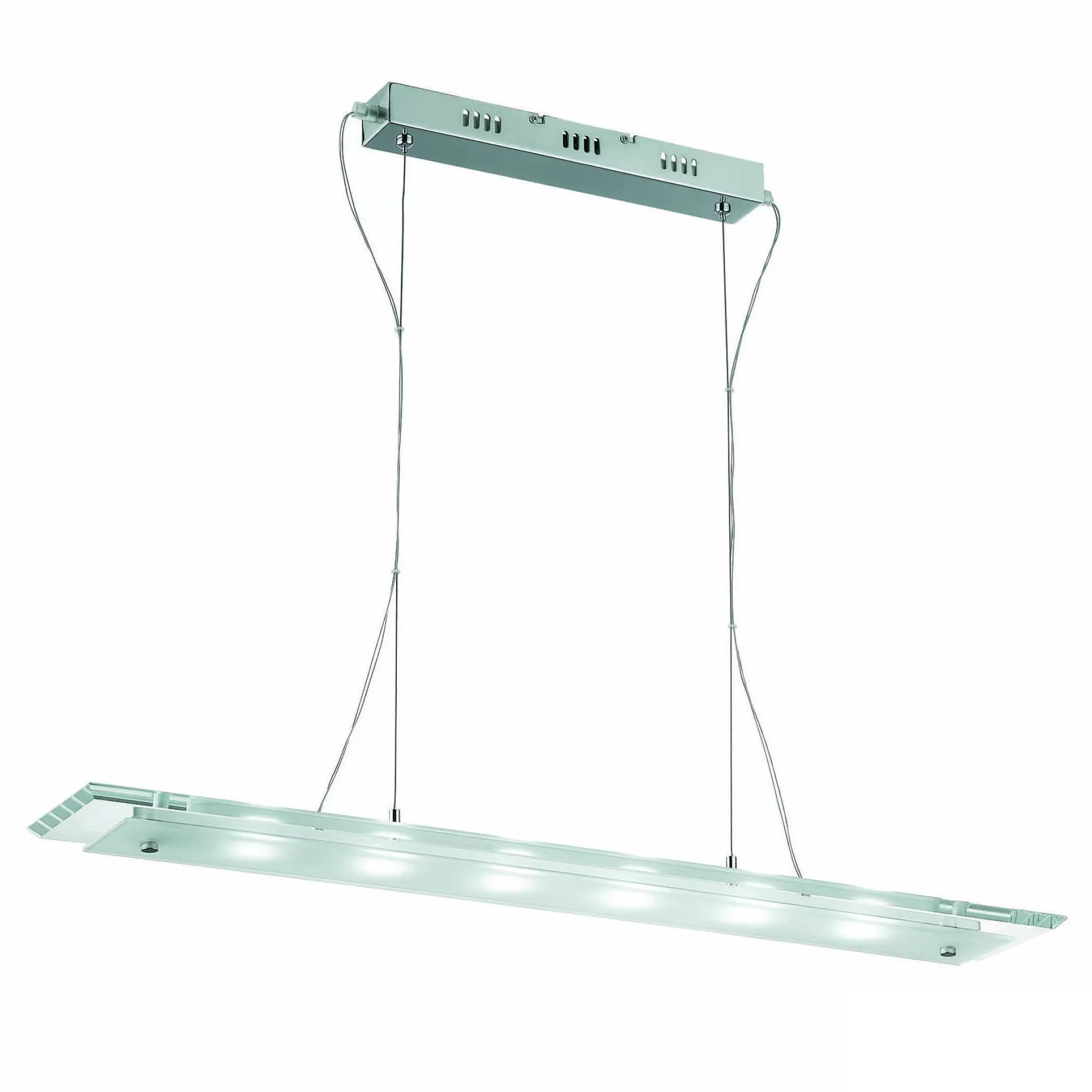 Dmora Lampade A Sospensione<Lampada a sospensione, Lampadario, Luminare sospeso, Lampada a pendente, 80x12h15 cm, Cromo
