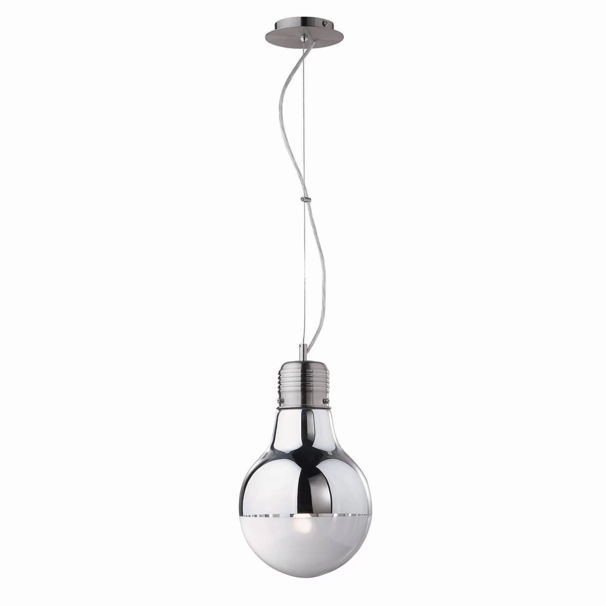 Dmora Lampade A Sospensione<Lampada a sospensione, Lampadario, Luminare sospeso, Lampada a pendente, 22x22h39 cm, Cromo