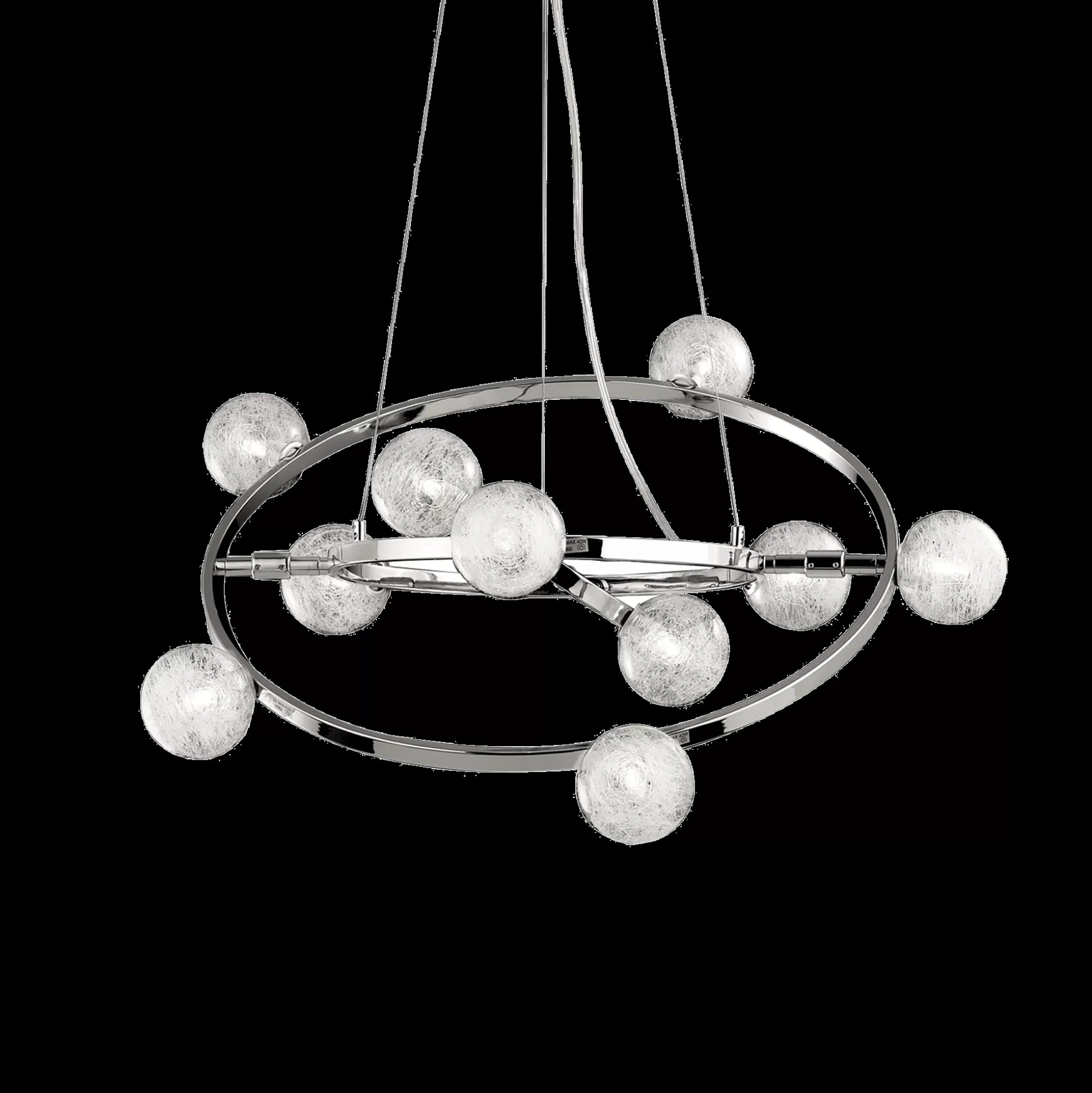Dmora Lampade A Sospensione<Lampada a sospensione, Lampadario, Luminare sospeso, Lampada a pendente, 61x61h36 cm, Cromo