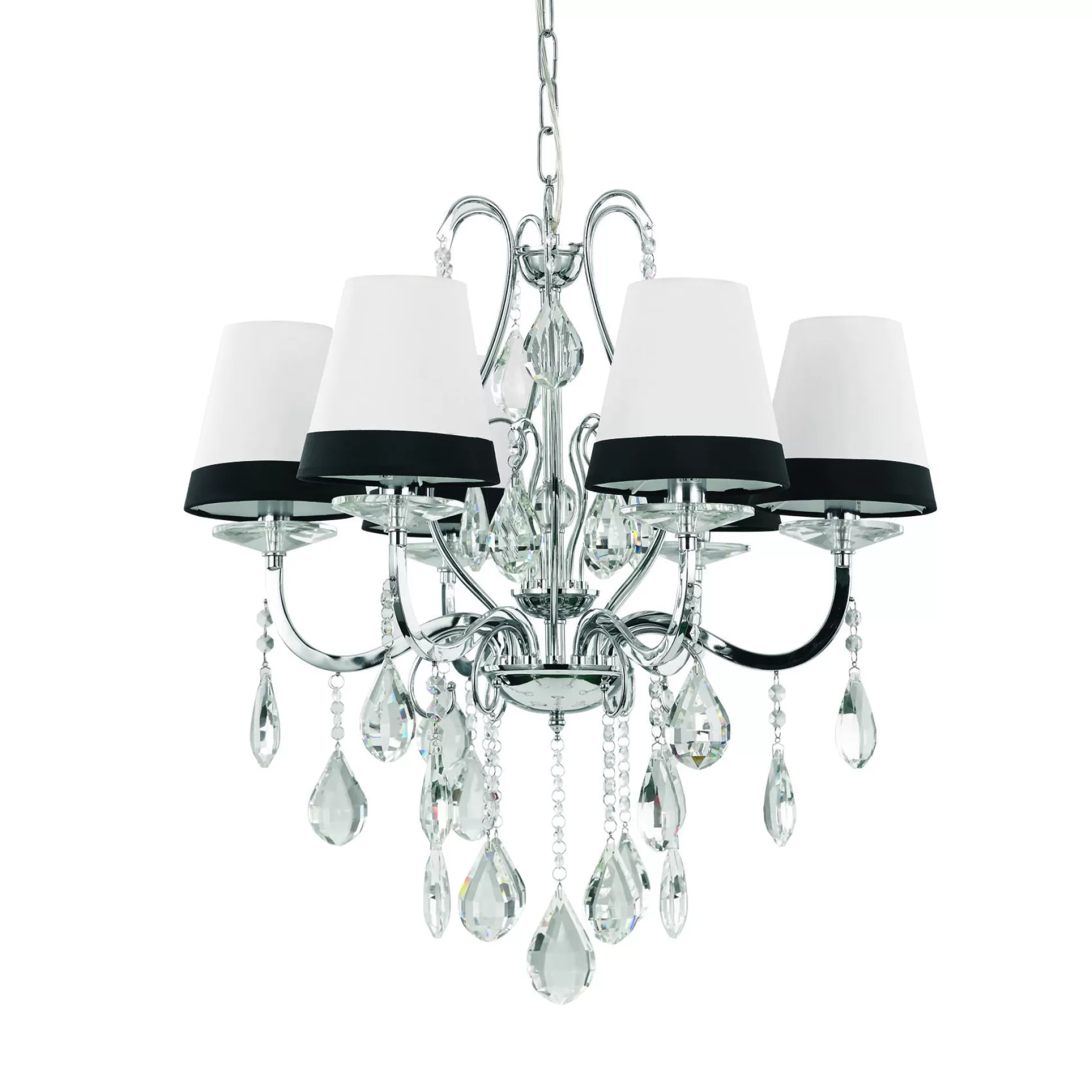 Dmora Lampade A Sospensione<Lampada a sospensione, Lampadario, Luminare sospeso, Lampada a pendente, 62x62h50 cm, Cromo