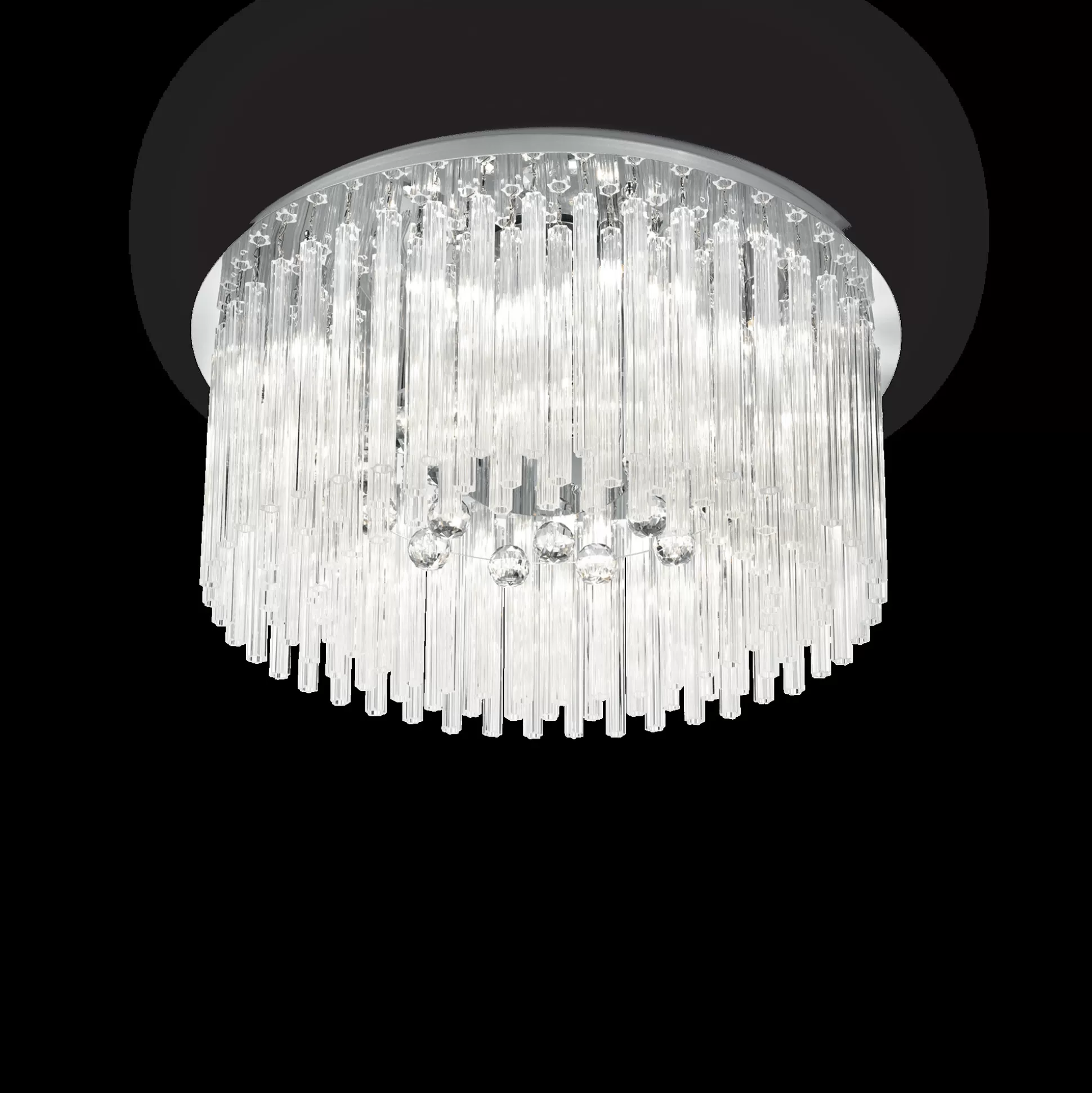 Dmora Lampade Da Soffitto<Lampada da soffitto, Plafone, Luminaria a soffitto, Luce per soffitto, 65x65h29 cm, Cromo