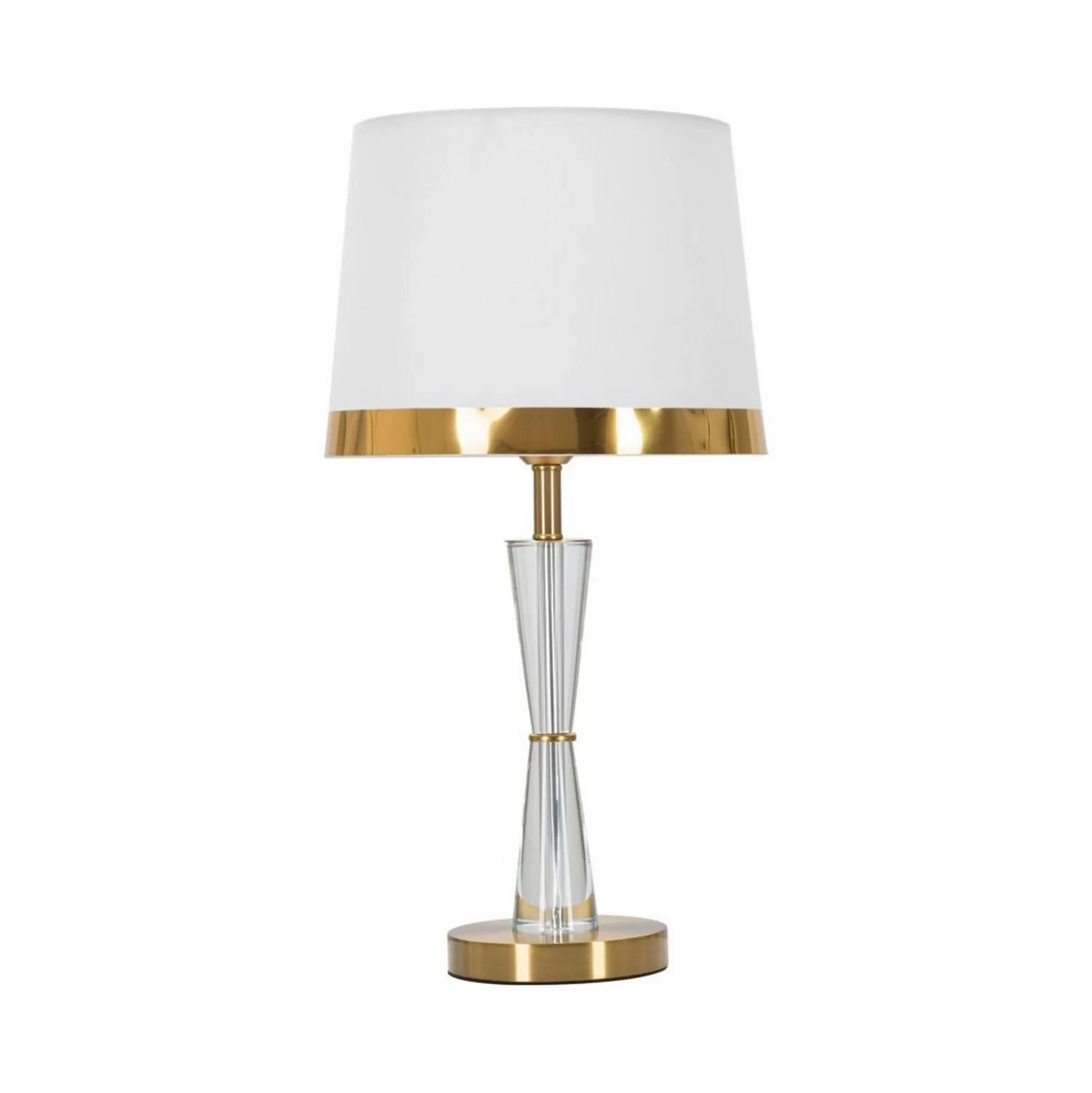 Dmora Lampade Da Tavolo<Lampada da tavolo Arriccio, 30x30 h56 cm, Bianco e Oro