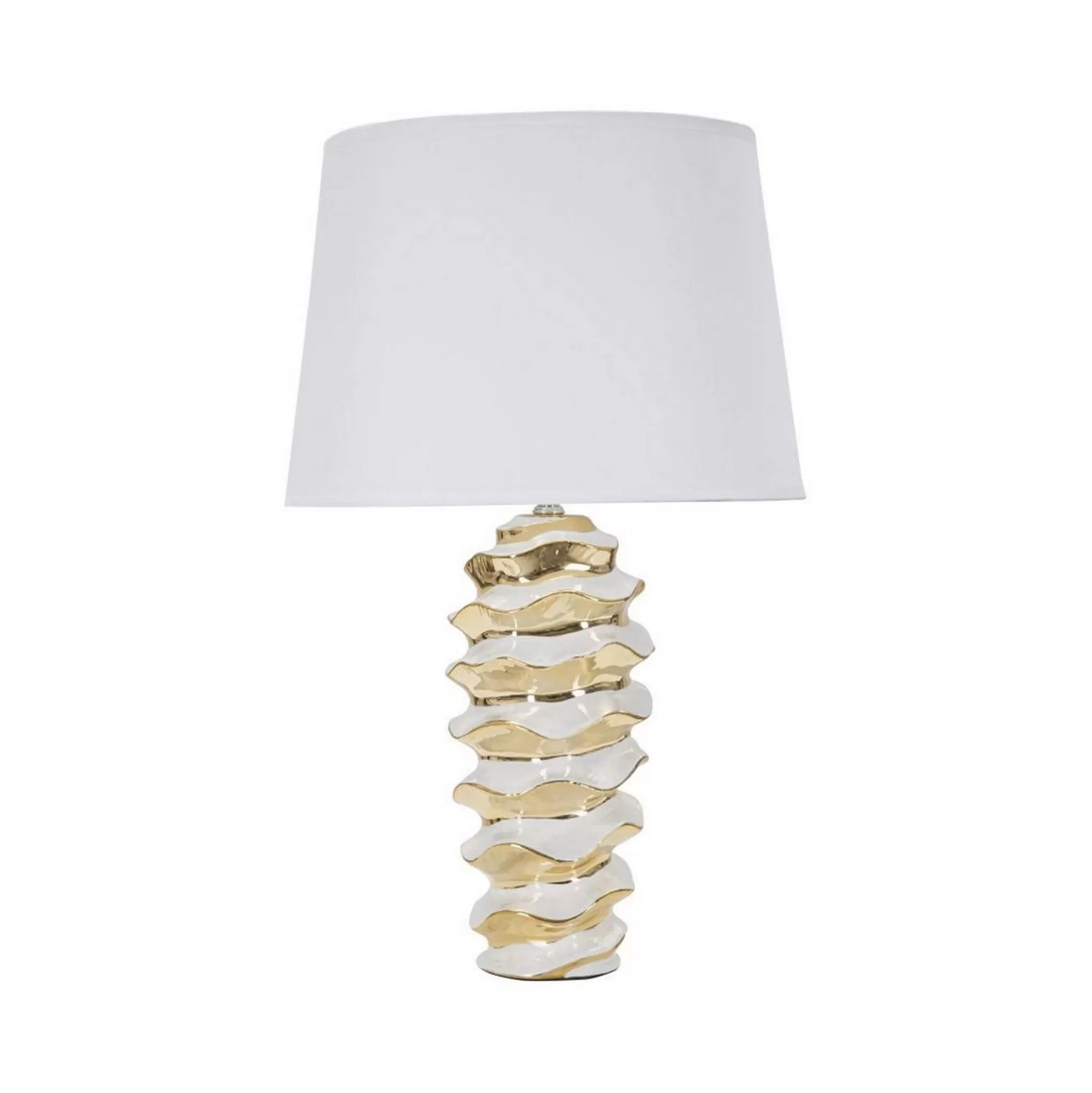Dmora Lampade Da Tavolo<Lampada da tavolo Ashcan, 33x33 h53 cm, Bianco e Oro