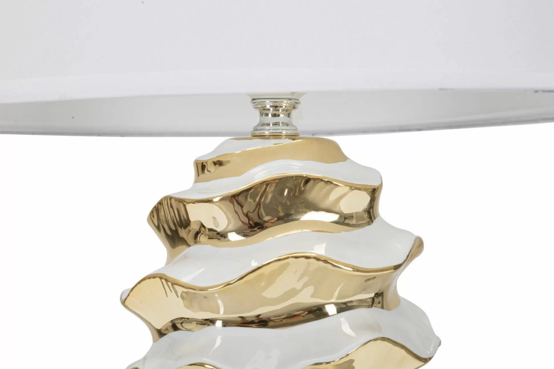 Dmora Lampade Da Tavolo<Lampada da tavolo Ashcan, 33x33 h53 cm, Bianco e Oro