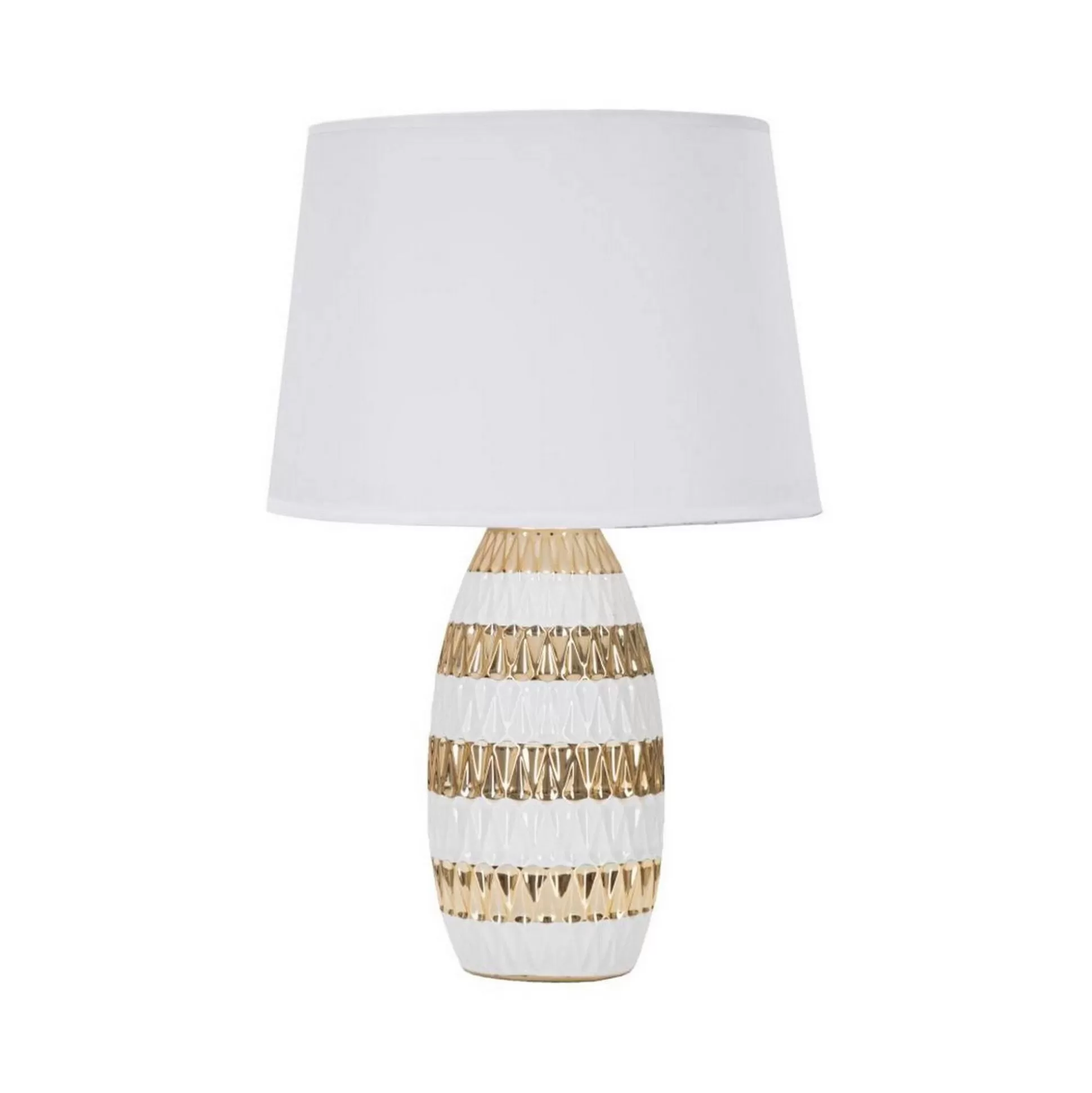 Dmora Lampade Da Tavolo<Lampada da tavolo Barr, 33x33 h50 cm, Bianco e Oro