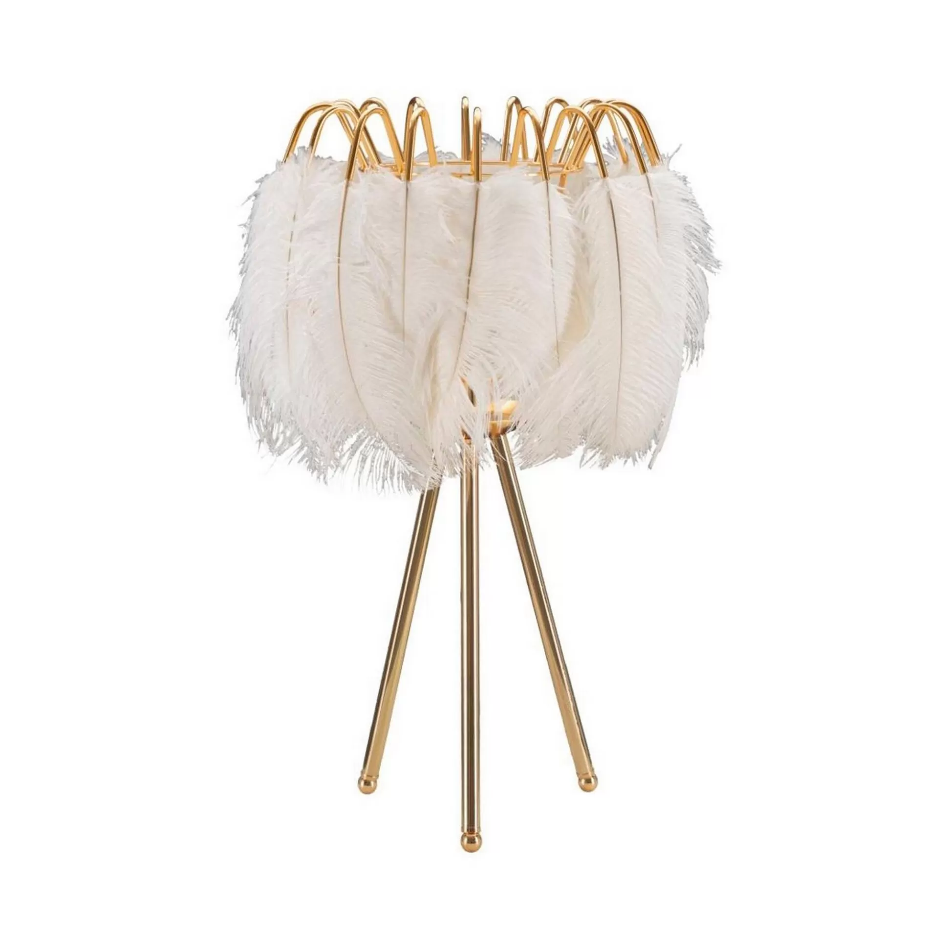 Dmora Lampade Da Tavolo<Lampada da tavolo Estofado, 40x40 h60 cm, Bianco e Oro