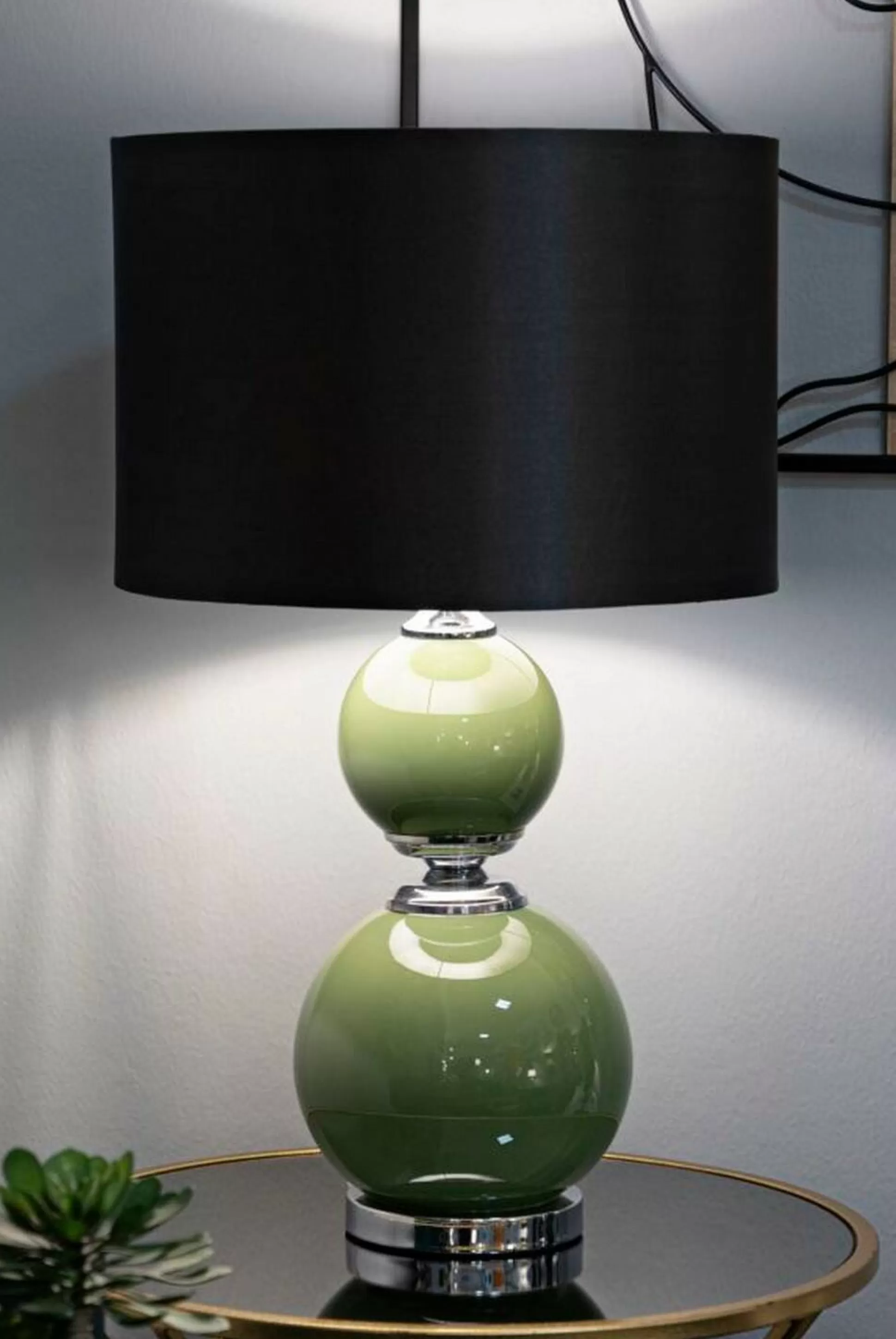Dmora Lampade Da Tavolo<Lampada da tavolo Falletto, 38x38 h65 cm, Verde e Grigio