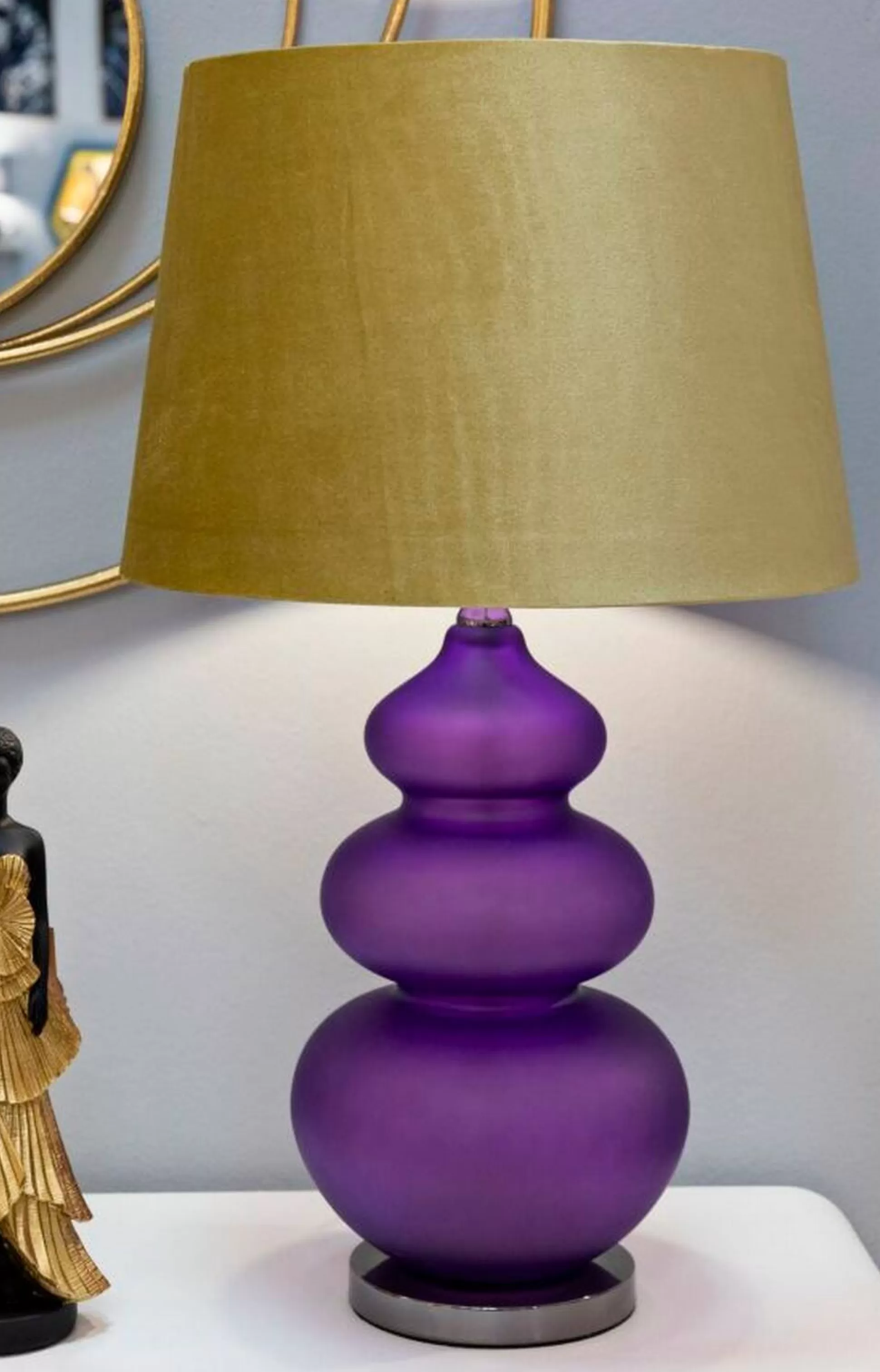 Dmora Lampade Da Tavolo<Lampada da tavolo Genovesi, 40x40 h70 cm, Viola e Giallo