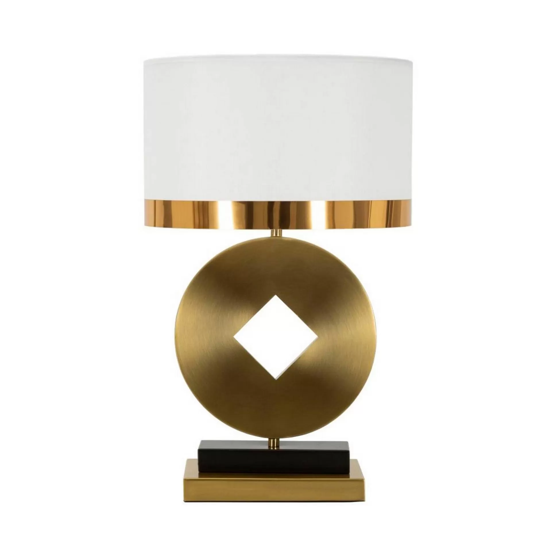Dmora Lampade Da Tavolo<Lampada da tavolo Papier, 30x30 h53 cm, Bianco e Oro