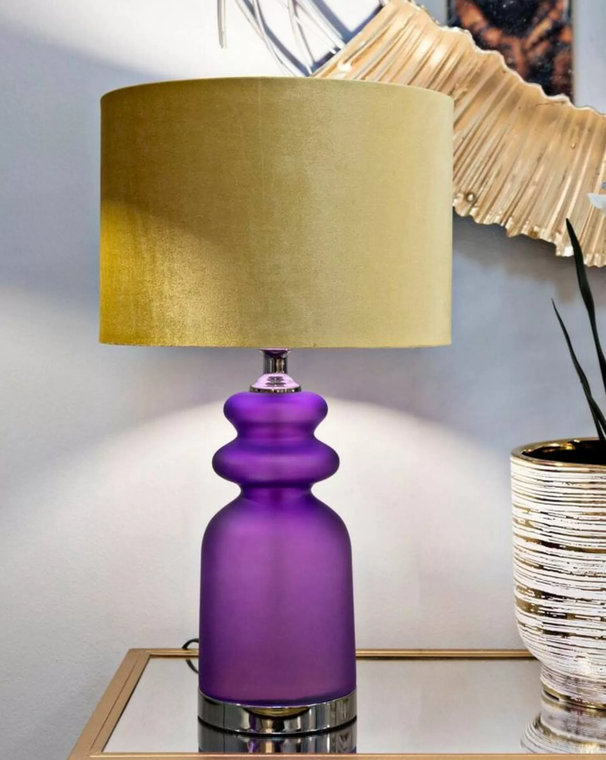 Dmora Lampade Da Tavolo<Lampada da tavolo Pescaia, 33x33 h58 cm, Verde e Grigio