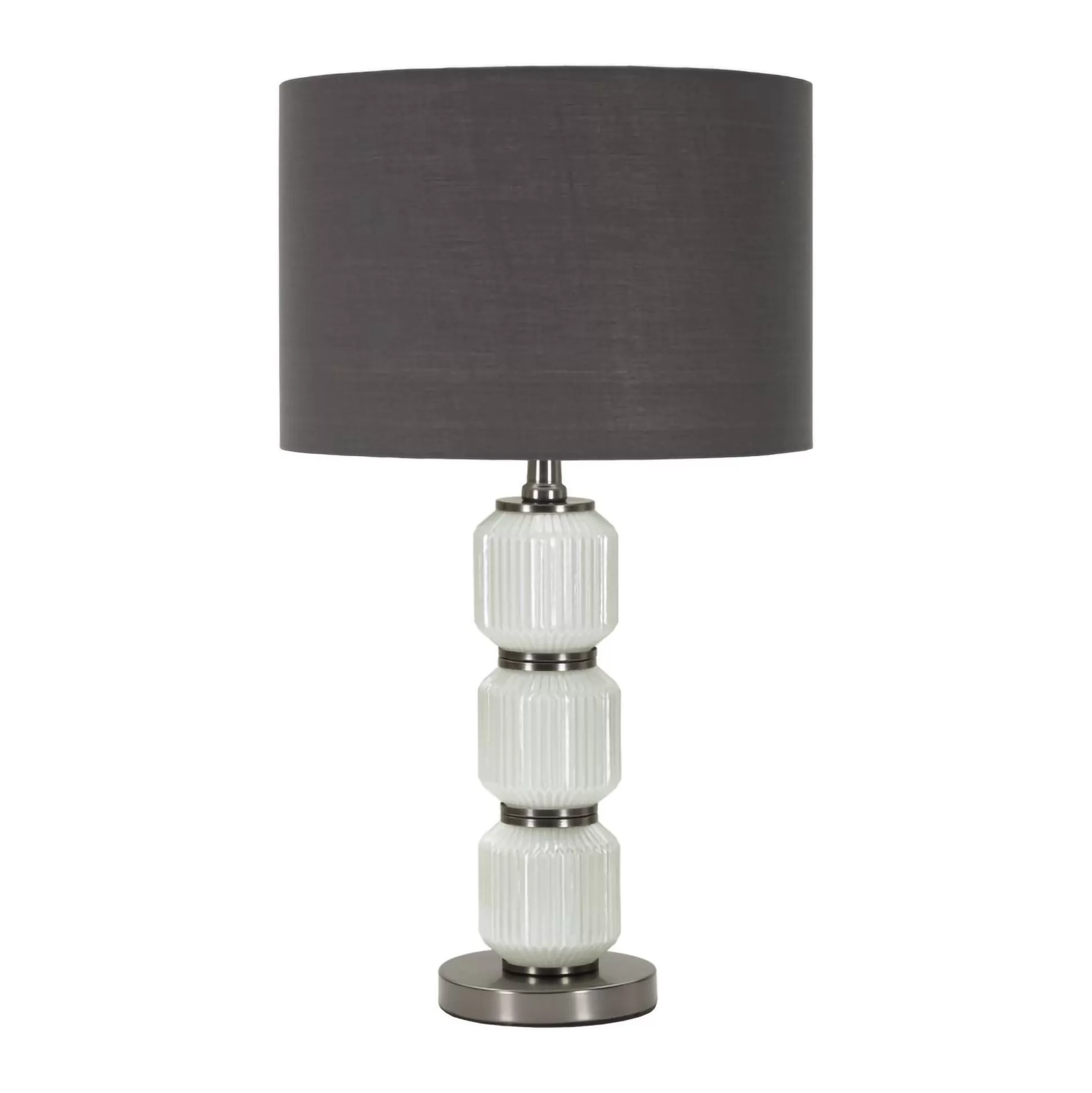 Dmora Lampade Da Tavolo<Lampada da tavolo Presolana, 33x33 h57 cm, Bianco e Grigio