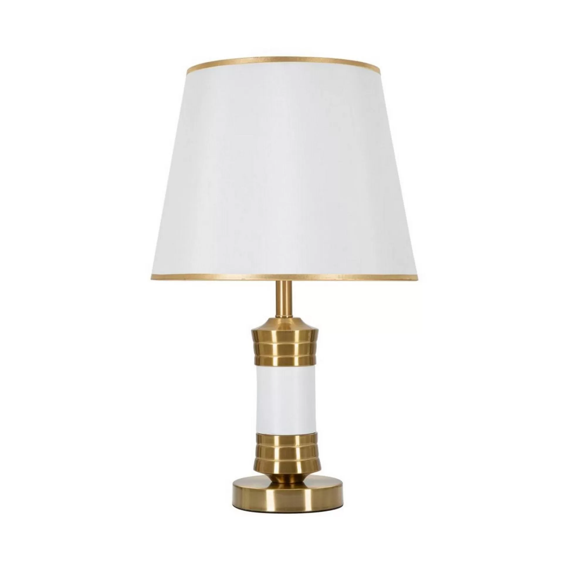 Dmora Lampade Da Tavolo<Lampada da tavolo Sinopia, Bianco e Oro, 31x31 h52 cm
