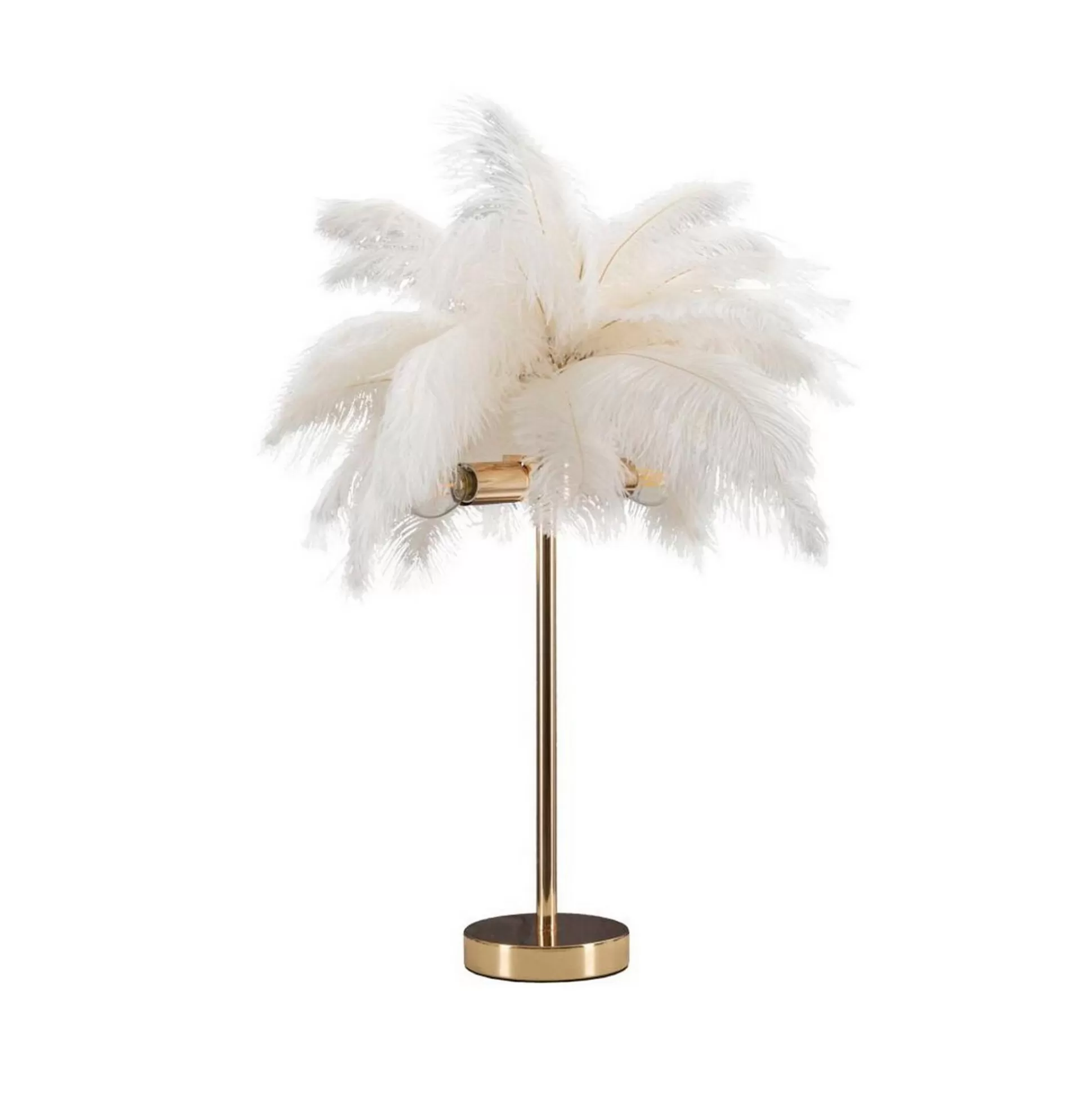 Dmora Lampade Da Tavolo<Lampada da tavolo Sinopia, Bianco e Oro, 40x40 h55 cm