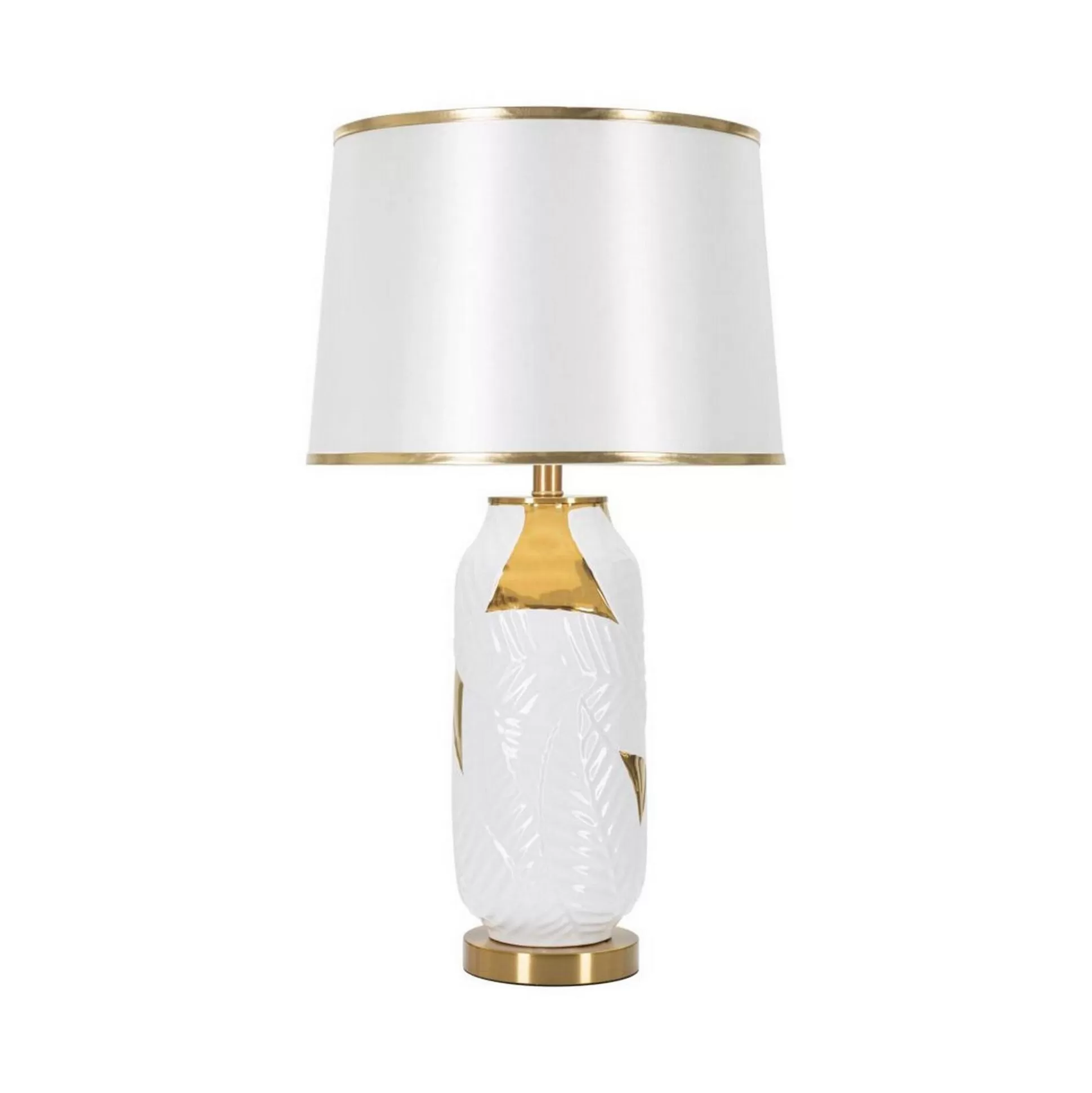 Dmora Lampade Da Tavolo<Lampada da tavolo Trompe, 40x40 h70 cm, Bianco e Oro