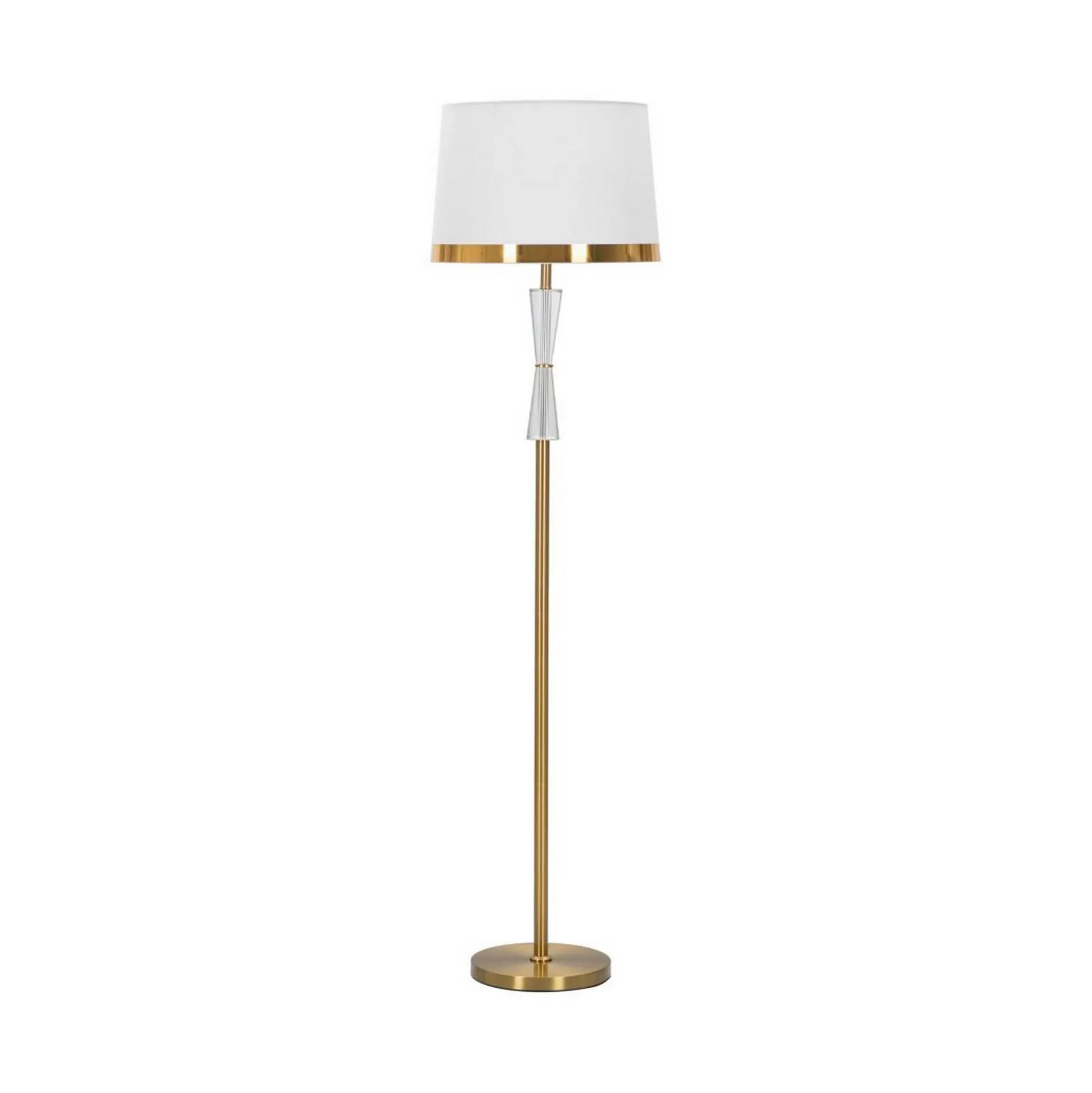 Dmora Lampade Da Terra<Lampada da terra Craquelure, 40x40 h153 cm, Bianco e Oro