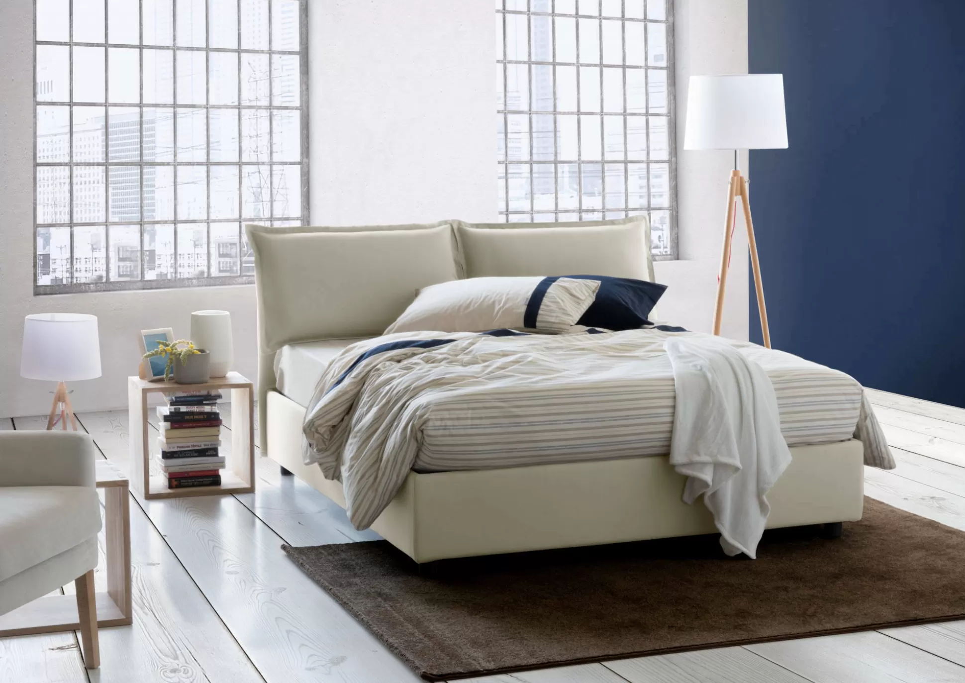 Dmora Letti Alla Francese<Letto alla francese Agalo, adatto per materasso Cm 140x200,