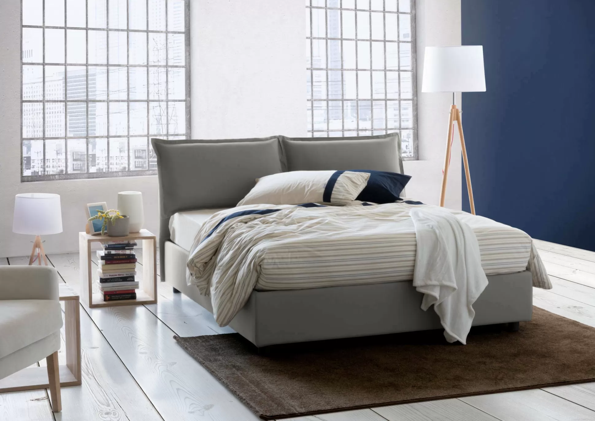 Dmora Letti Alla Francese<Letto alla francese Agalo, adatto per materasso Cm 140x200,