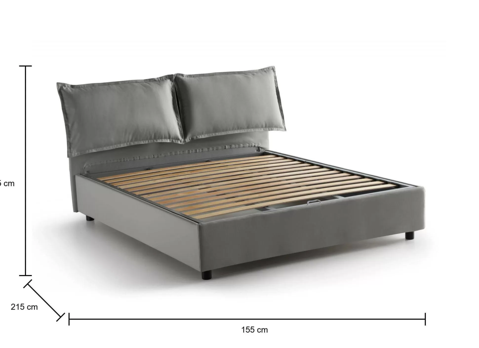 Dmora Letti Alla Francese<Letto alla francese Agalo, adatto per materasso Cm 140x200,