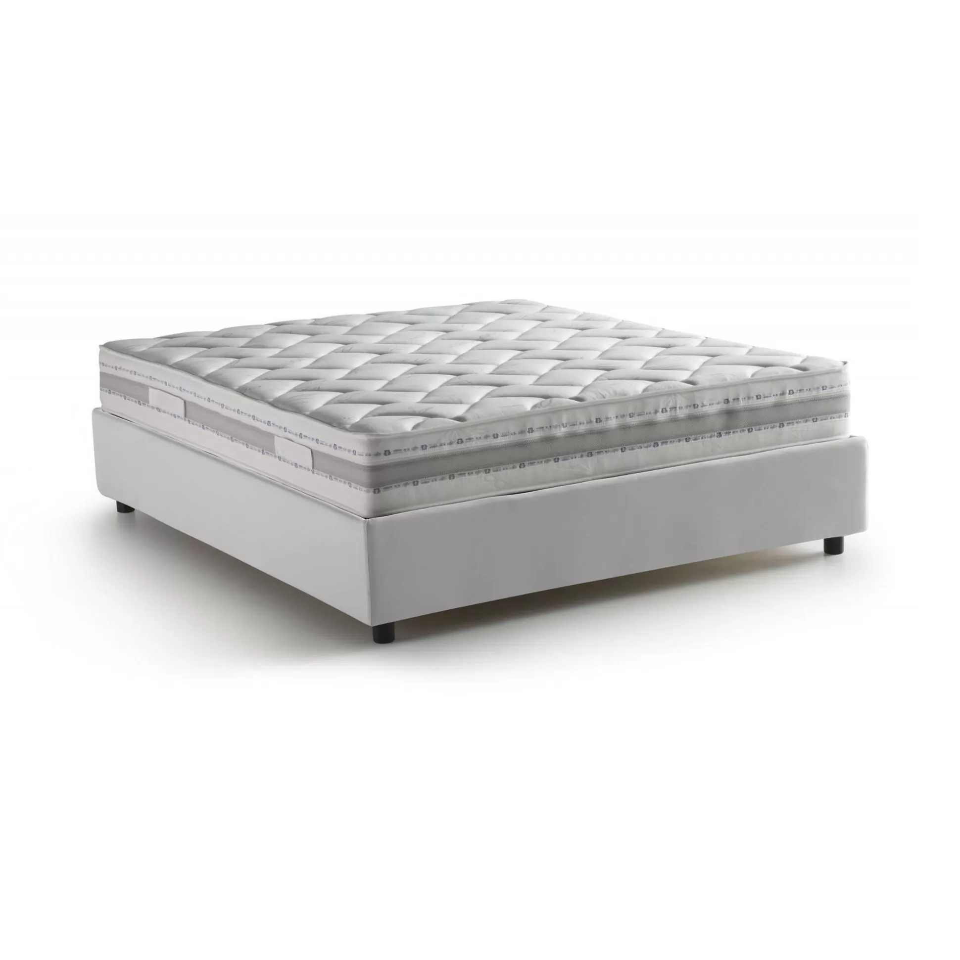 Dmora Letti Alla Francese<Letto alla francese Akemi, con materasso Cm 140x190 incluso,