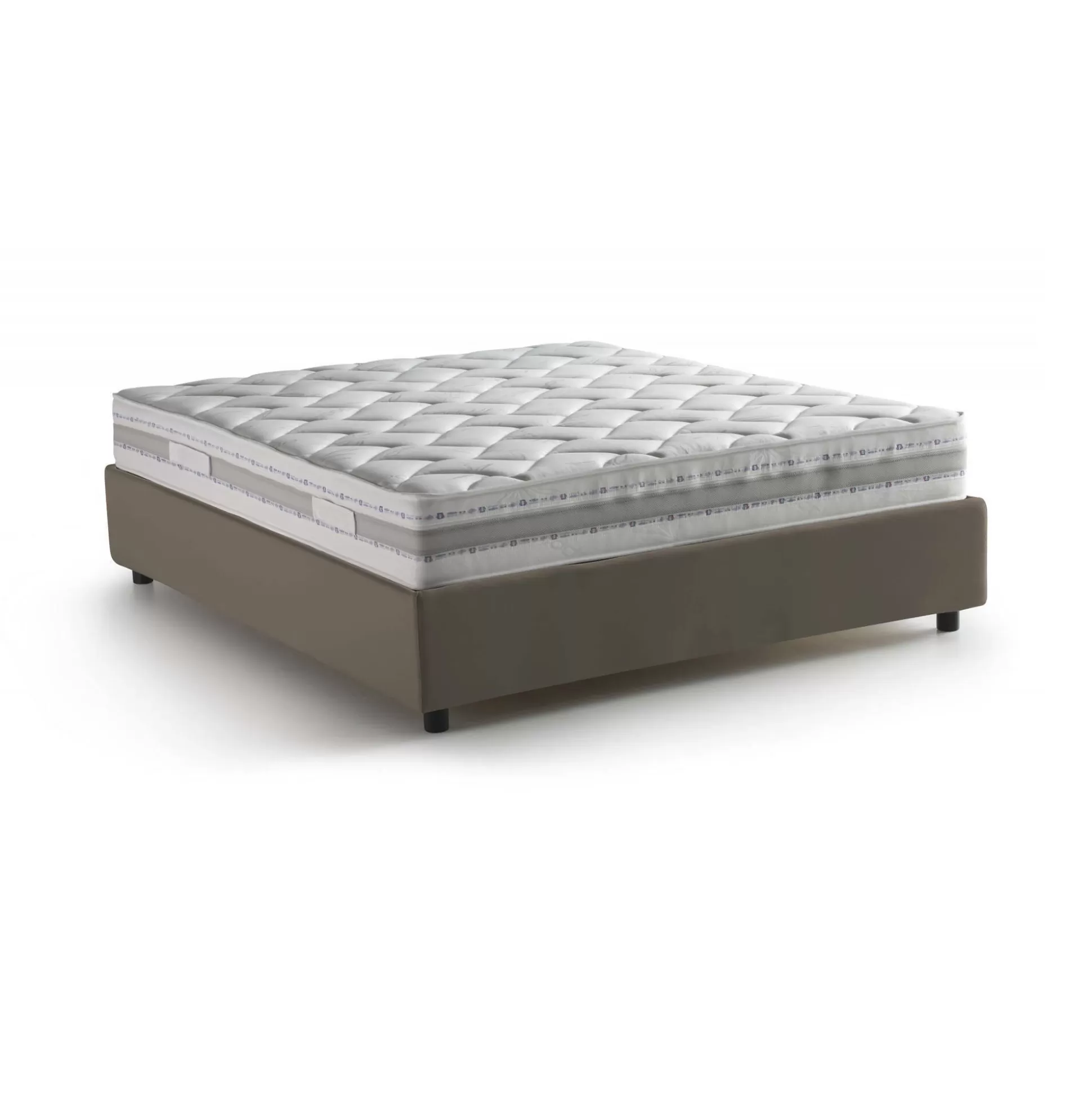 Dmora Letti Alla Francese<Letto alla francese Akemi, con materasso Cm 140x190 incluso,
